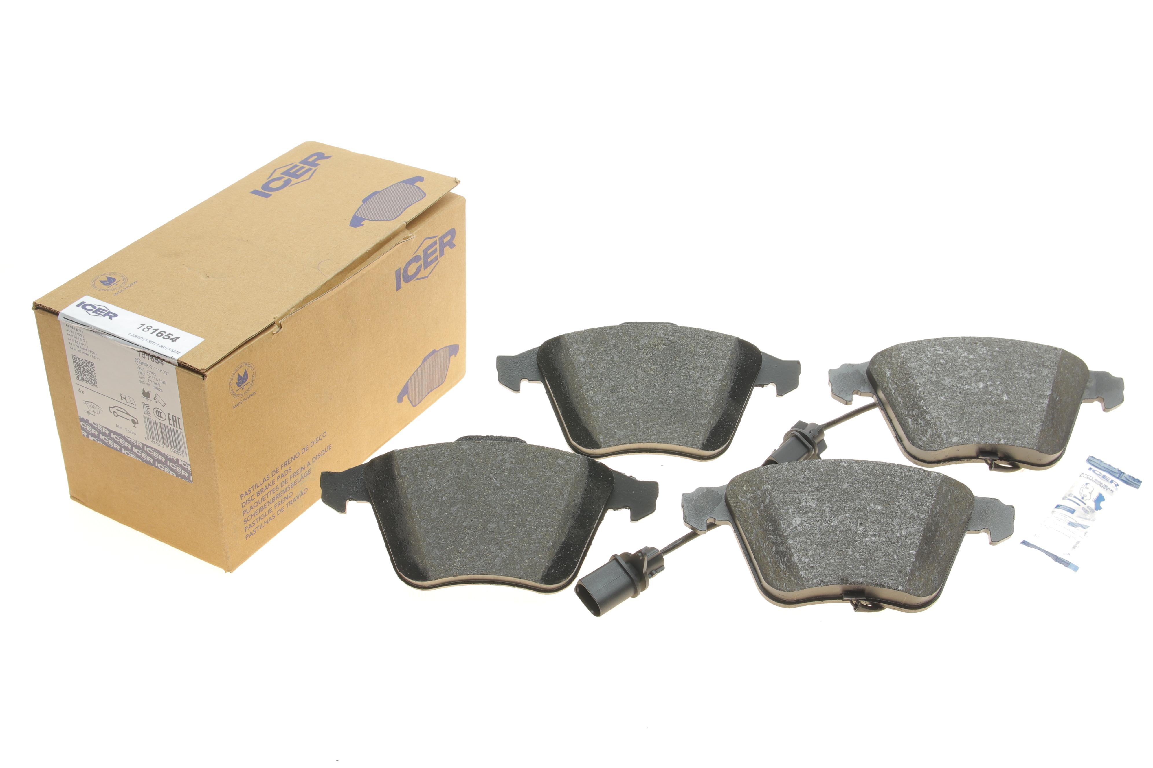 Колодки гальмівні (передні) Audi A4 03-09/A6/A8 03-11/Seat Exeo 08-13 (+датчики)