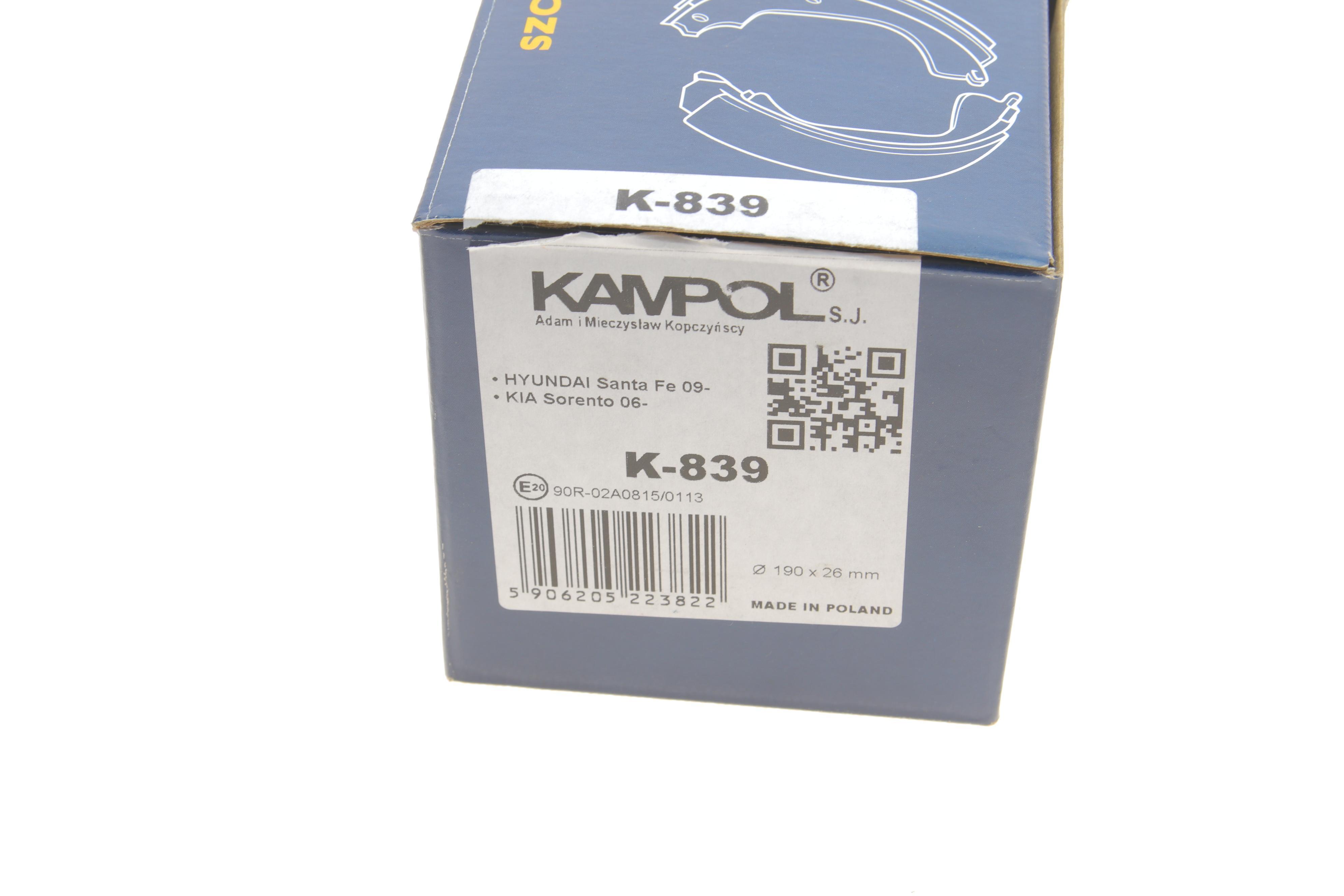 Колодки гальмівні (задні) Hyundai Santa Fe 04-/Kia Sorento II 09- (барабанні) (190x26)