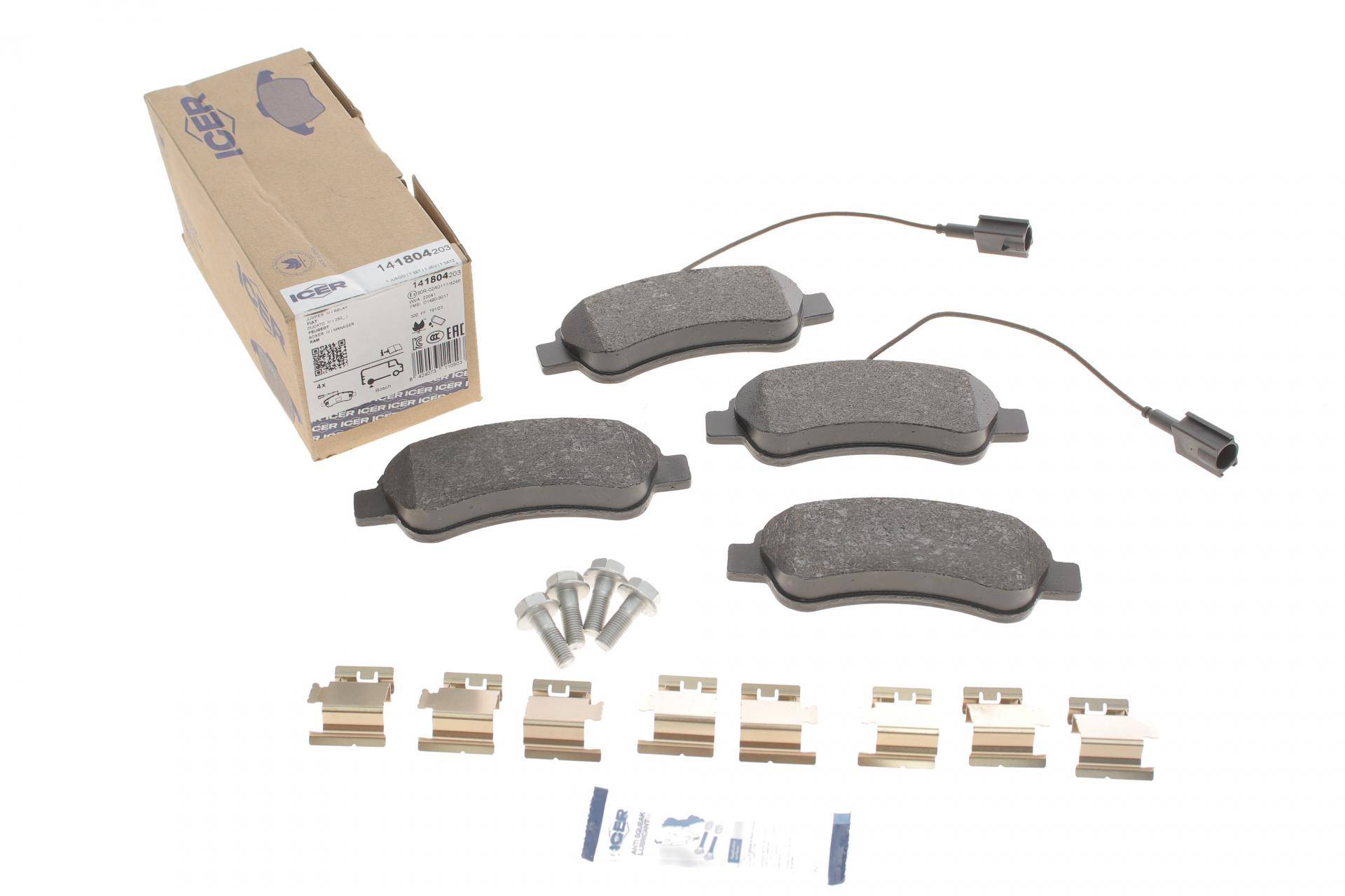 Колодки гальмівні (задні) Citroen Jumper/Fiat Ducato/Peugeot Boxer 06- (+датчики)