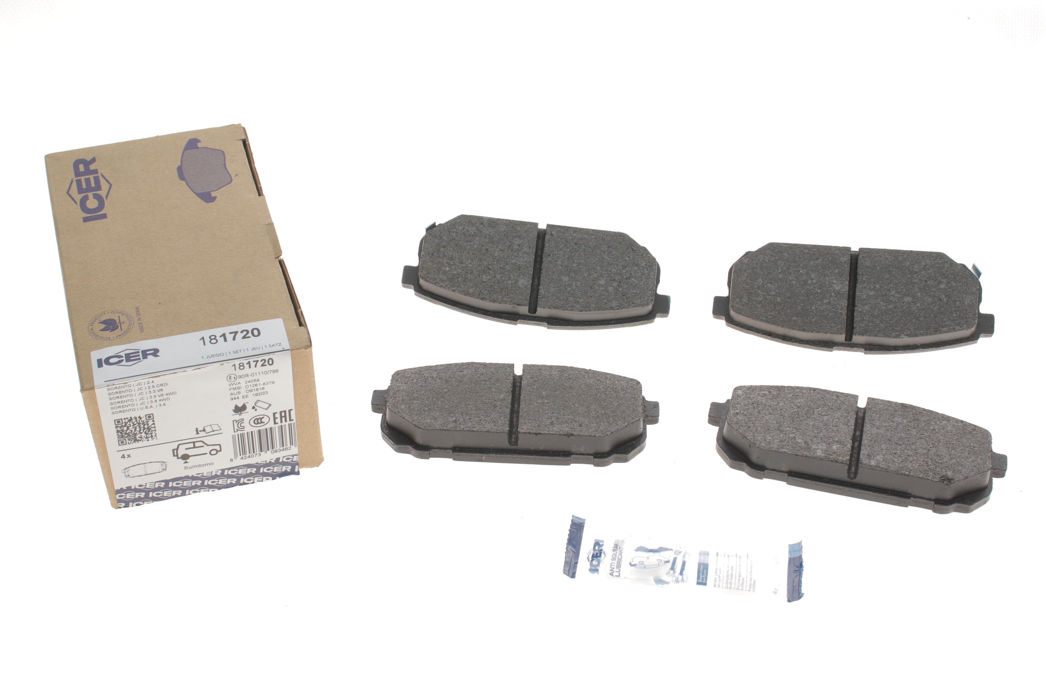 Колодки гальмівні (задні) Kia Sorento I 02-