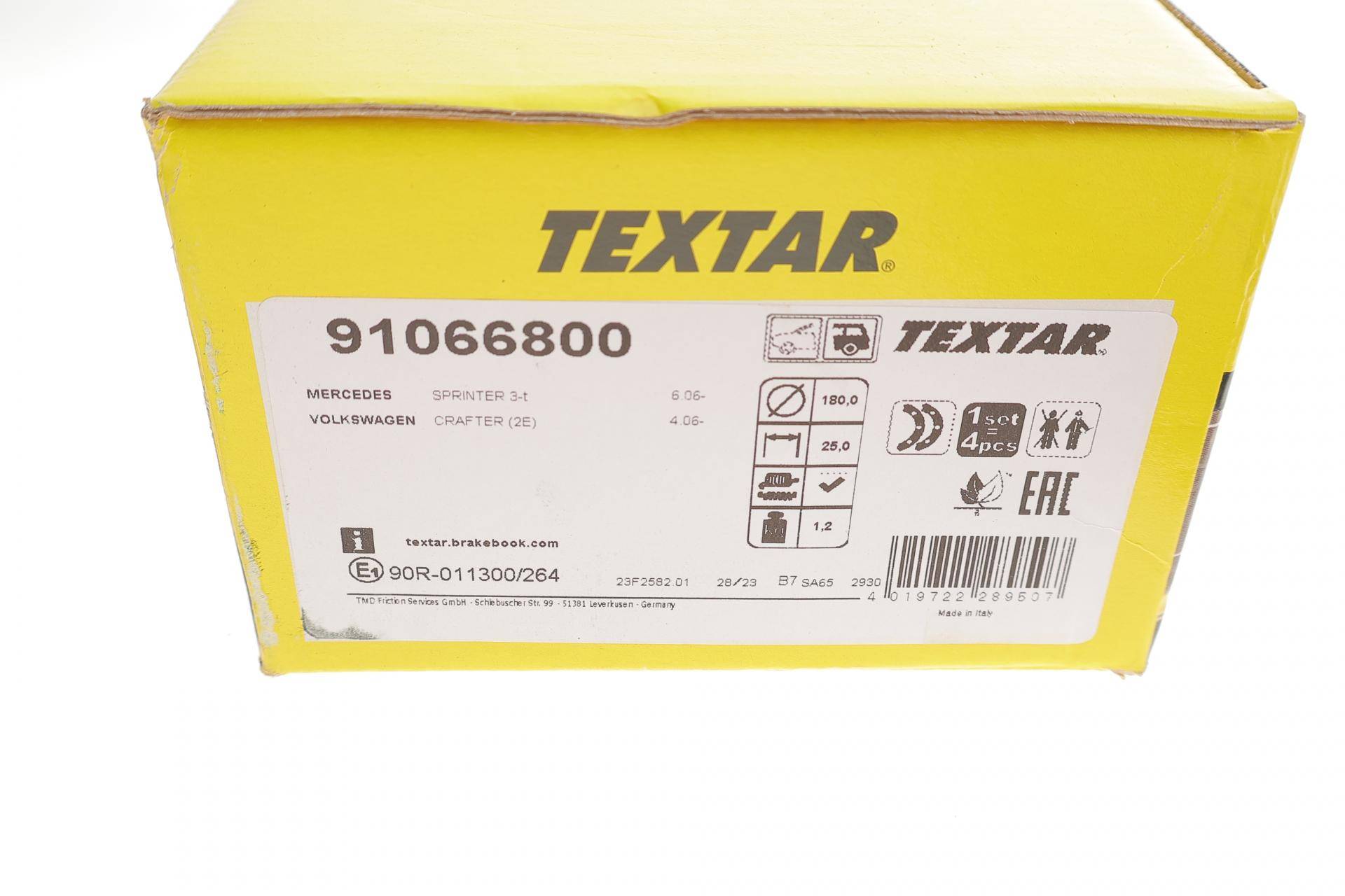 Колодки ручника MB Sprinter (906)/VW Crafter 2.0/2.5 TDI 06- (180x25) (з пружинками)