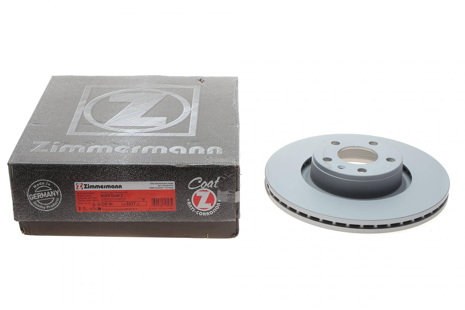 Диск гальмівний (передній) Audi A6 04-11 (314х25) (з покриттям) (вент.)