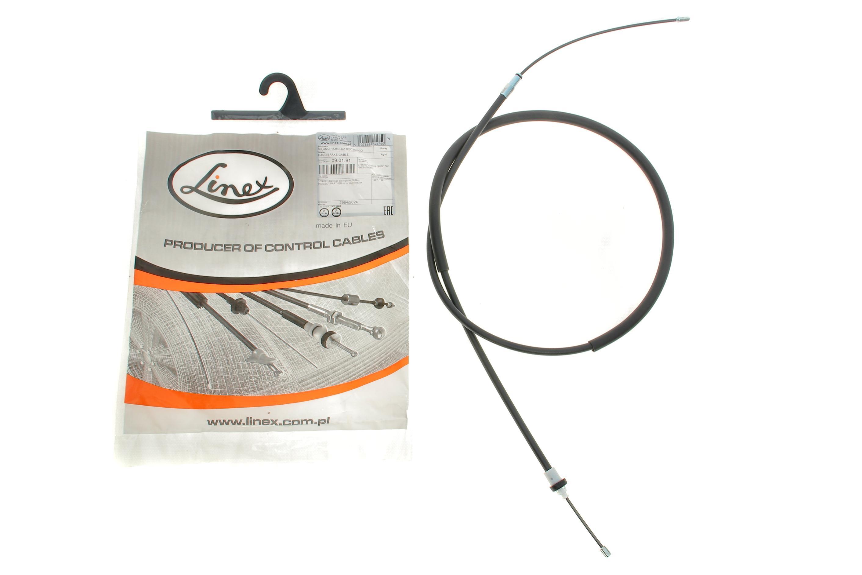 Трос ручника (задній) (R) Citroen Berlingo 96- (1850/1510mm)