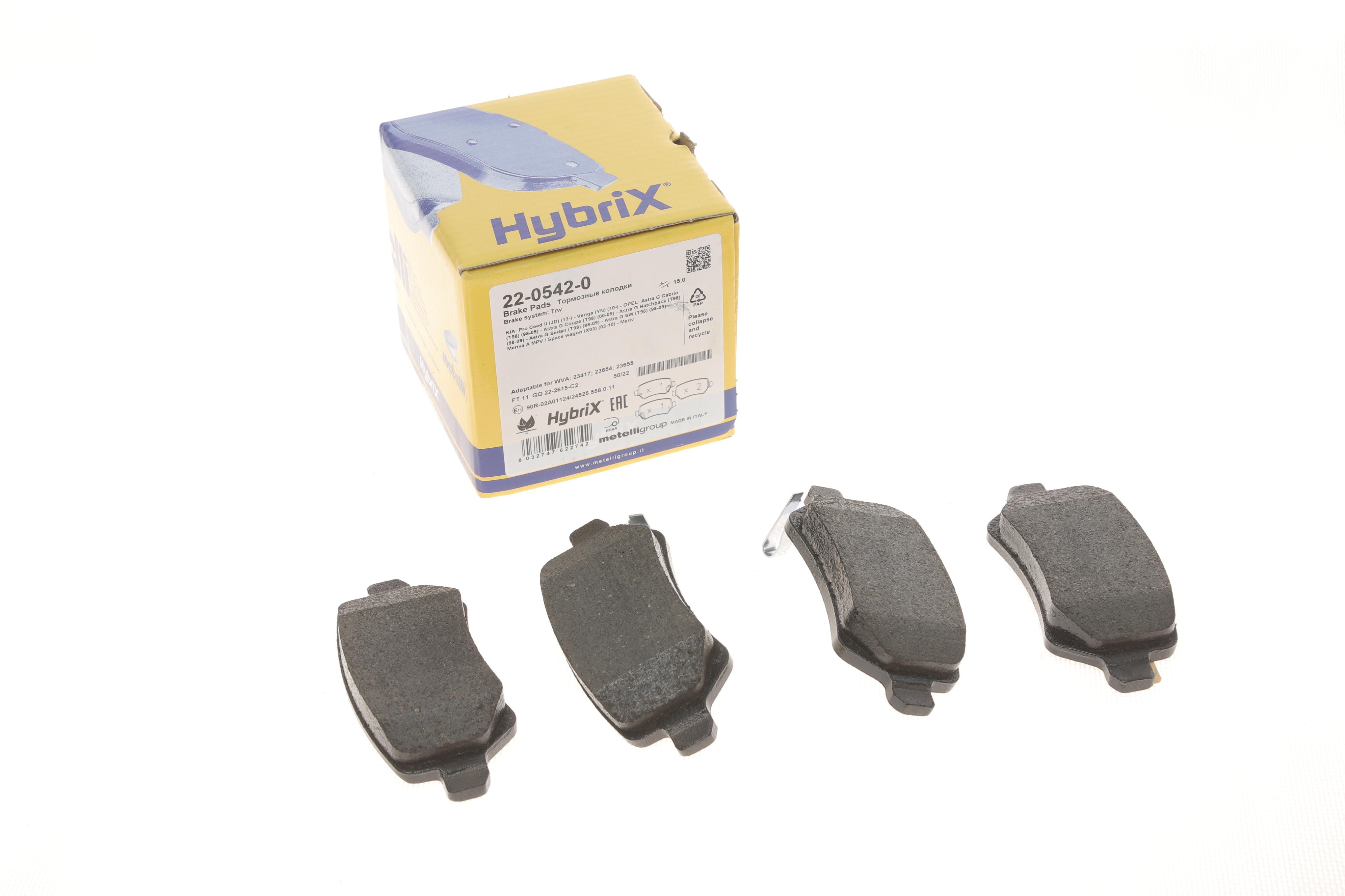 Колодки гальмівні (задні) Opel Astra G 98-09/Meriva A/B 03-17/Zafira A 01-05/Kia Venga/Cee'd 10-