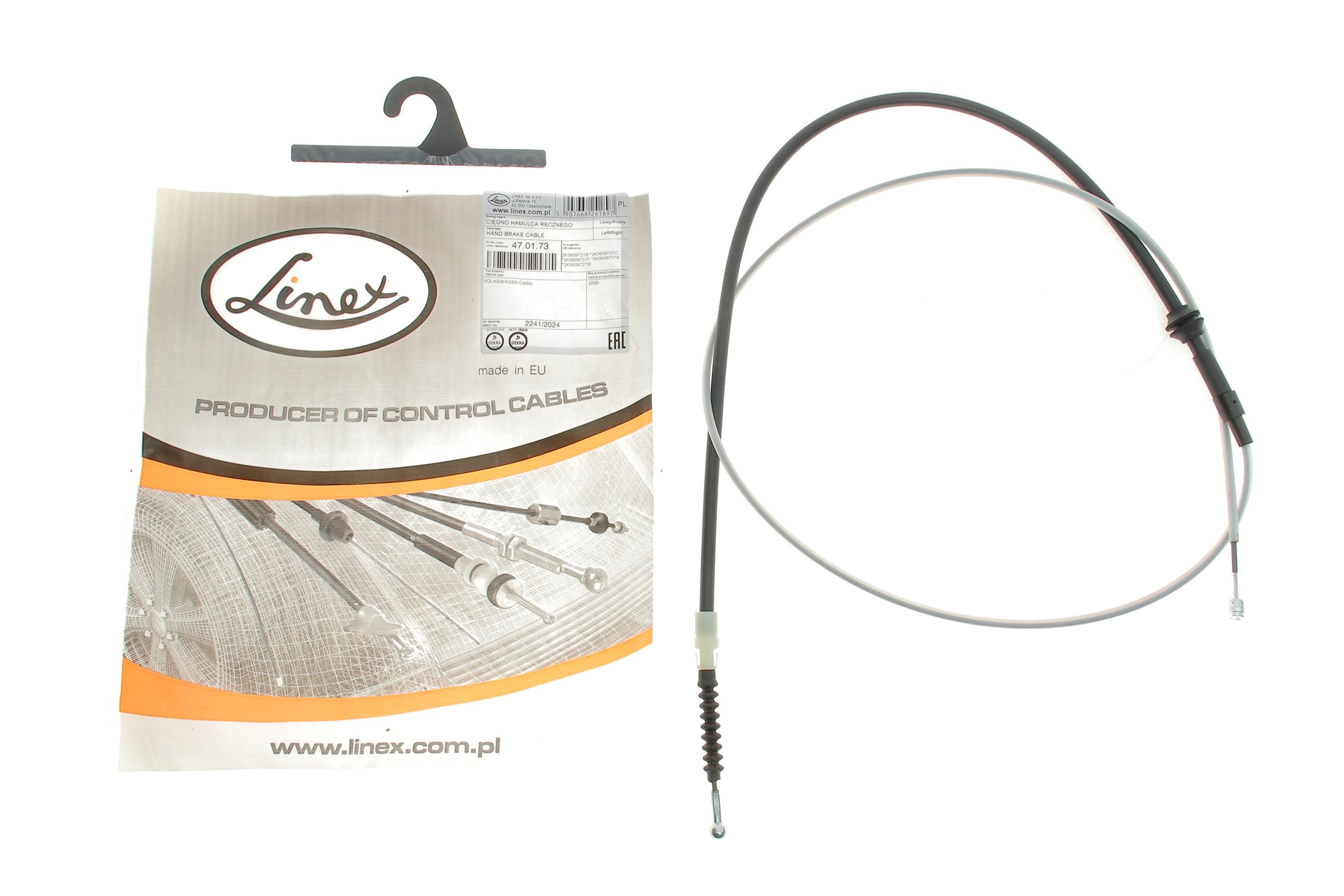 Трос ручника (задній) VW Caddy 08- (довга база) (2052/757мм)