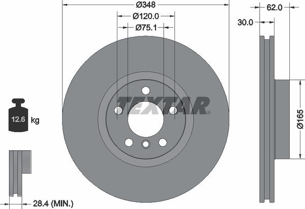 Диск гальмівний (передній) BMW X5 (E70/F15/F85)/X6 (E71/E72/F16/F86) 07- (348x30) PRO+
