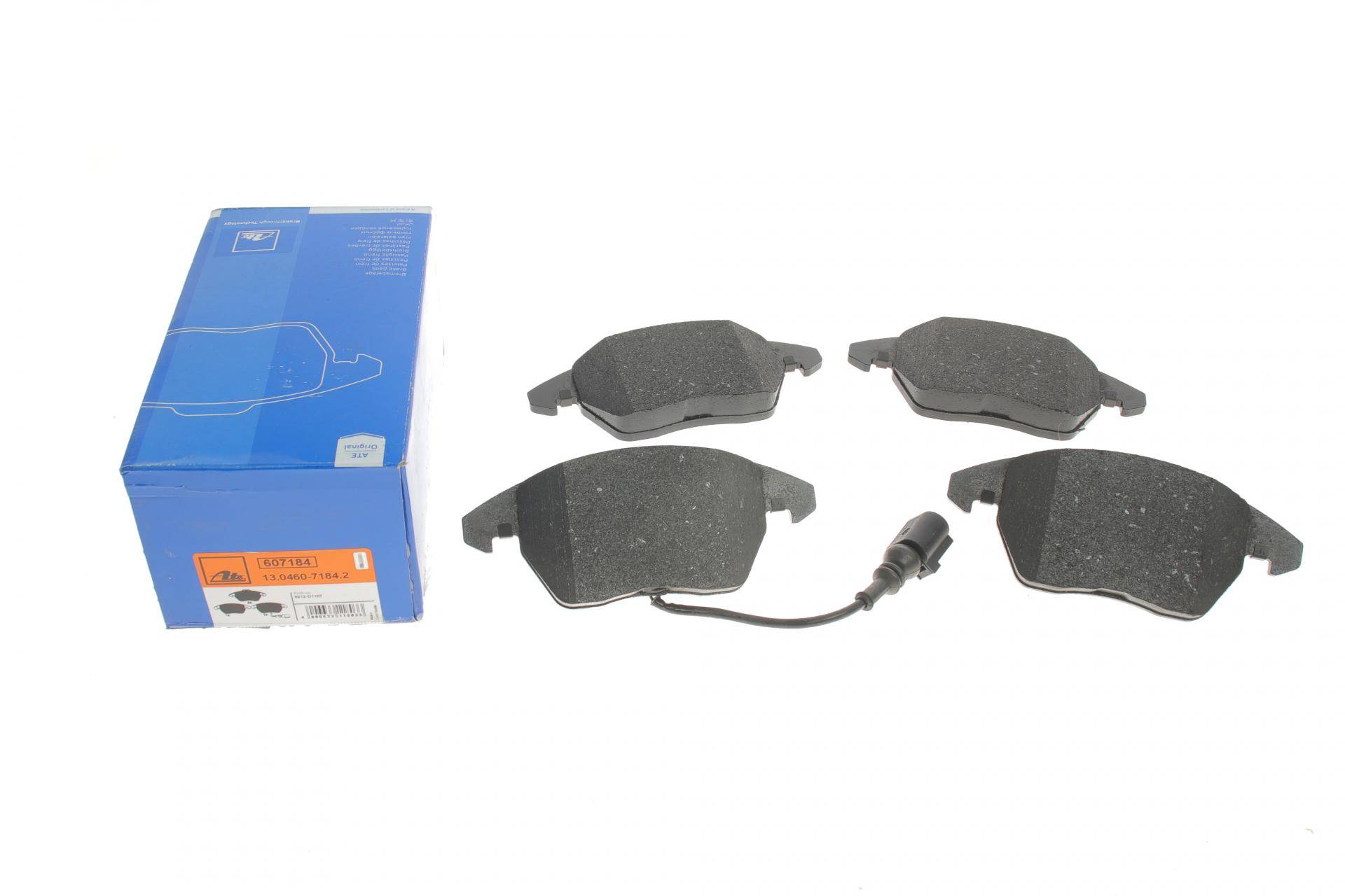 Колодки гальмівні (передні) VW Caddy/Golf/Jetta/Passat/Touran/Skoda Fabia/Octavia 03- (ушки вниз) (Ate)