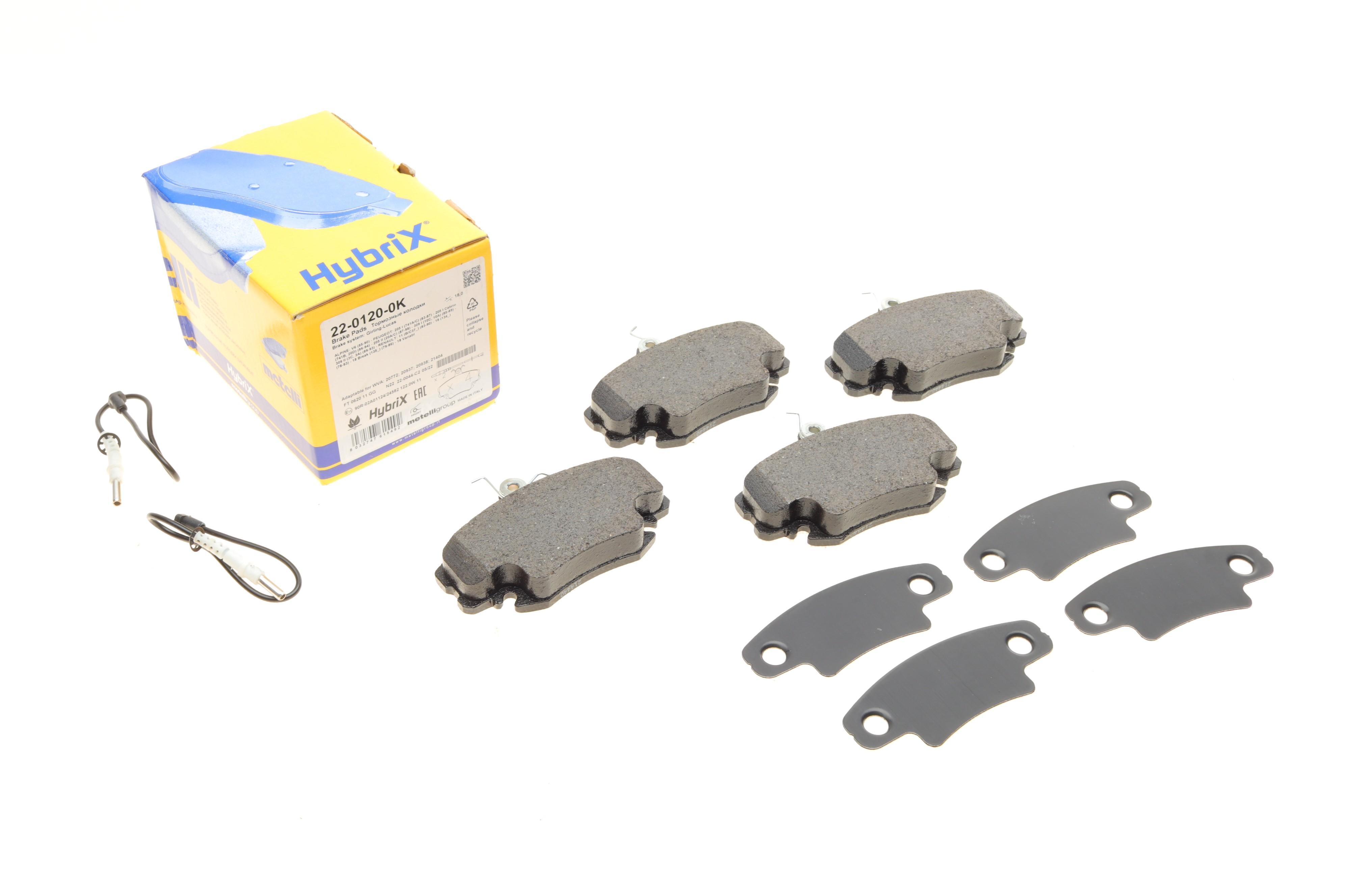 Колодки гальмівні (передні) Renault Clio 90-98/Symbol 00-/Megane 96-03/Peugeot 205 87-98 (+датчики)