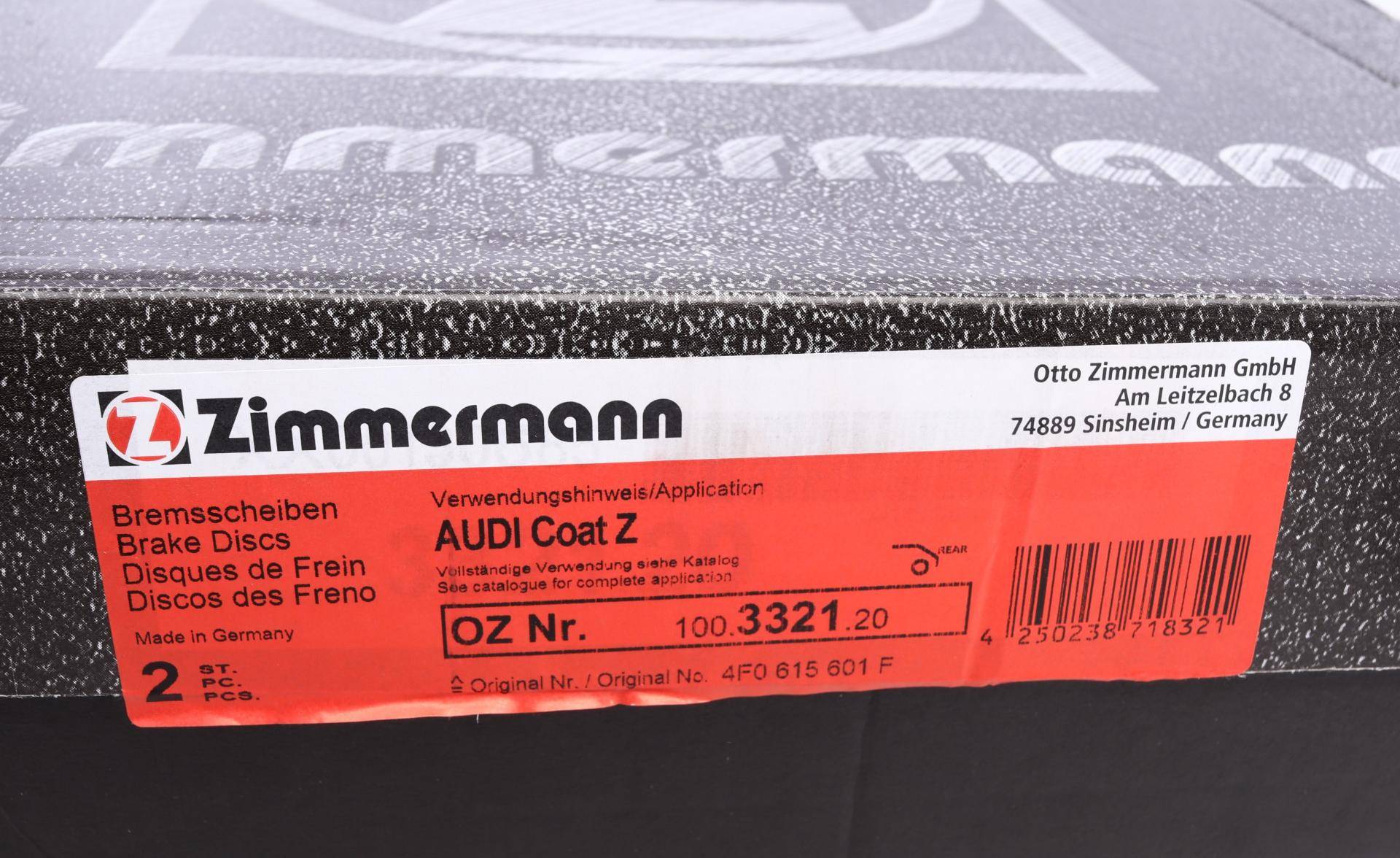 Диск гальмівний (задній) Audi A6 04-11 (330х22) (з покриттям) (вентильований)