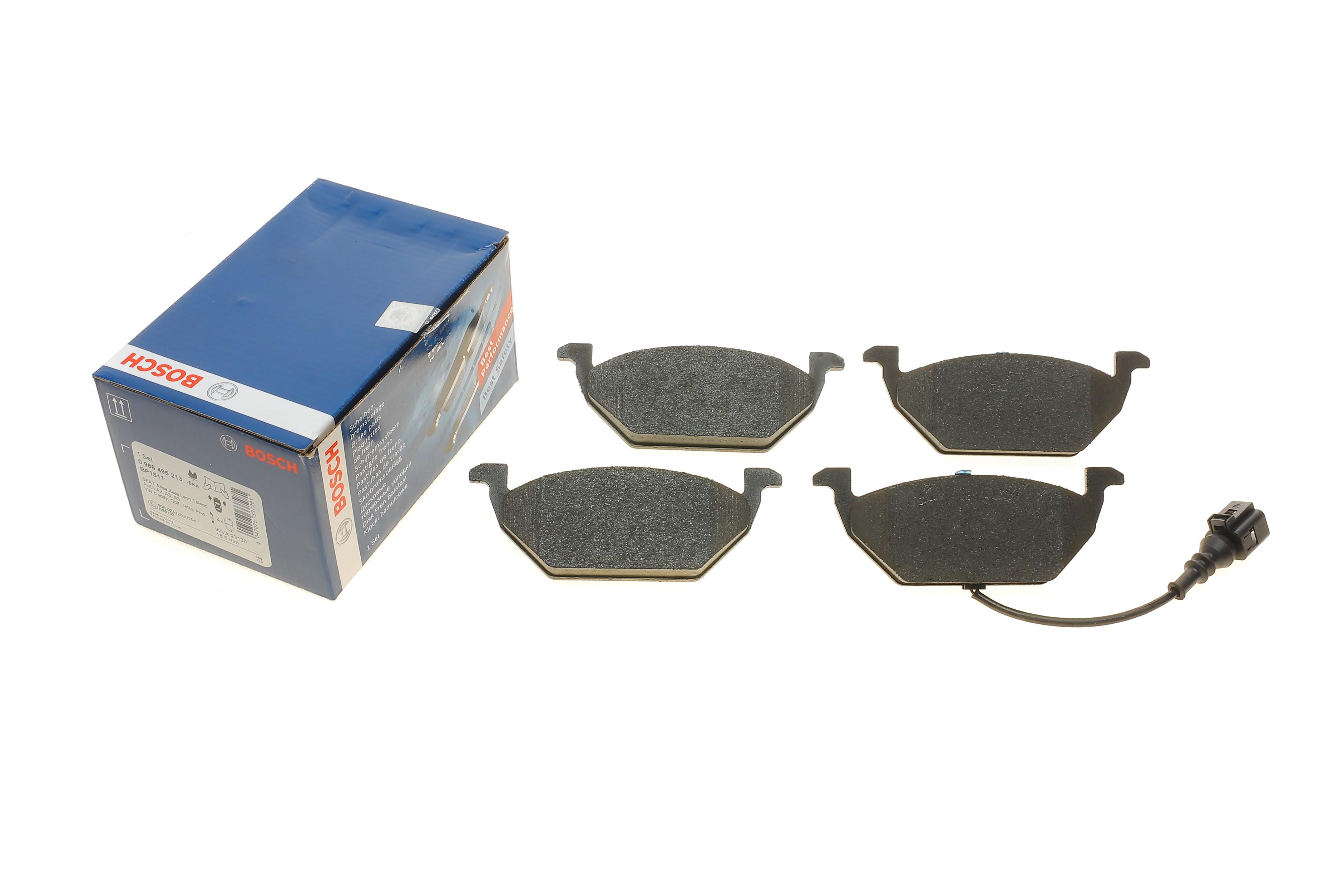 Колодки гальмівні (передні) Audi A3/Skoda Fabia/Octavia 96-13/VW Caddy 04-15/Golf 97- (+датчик)