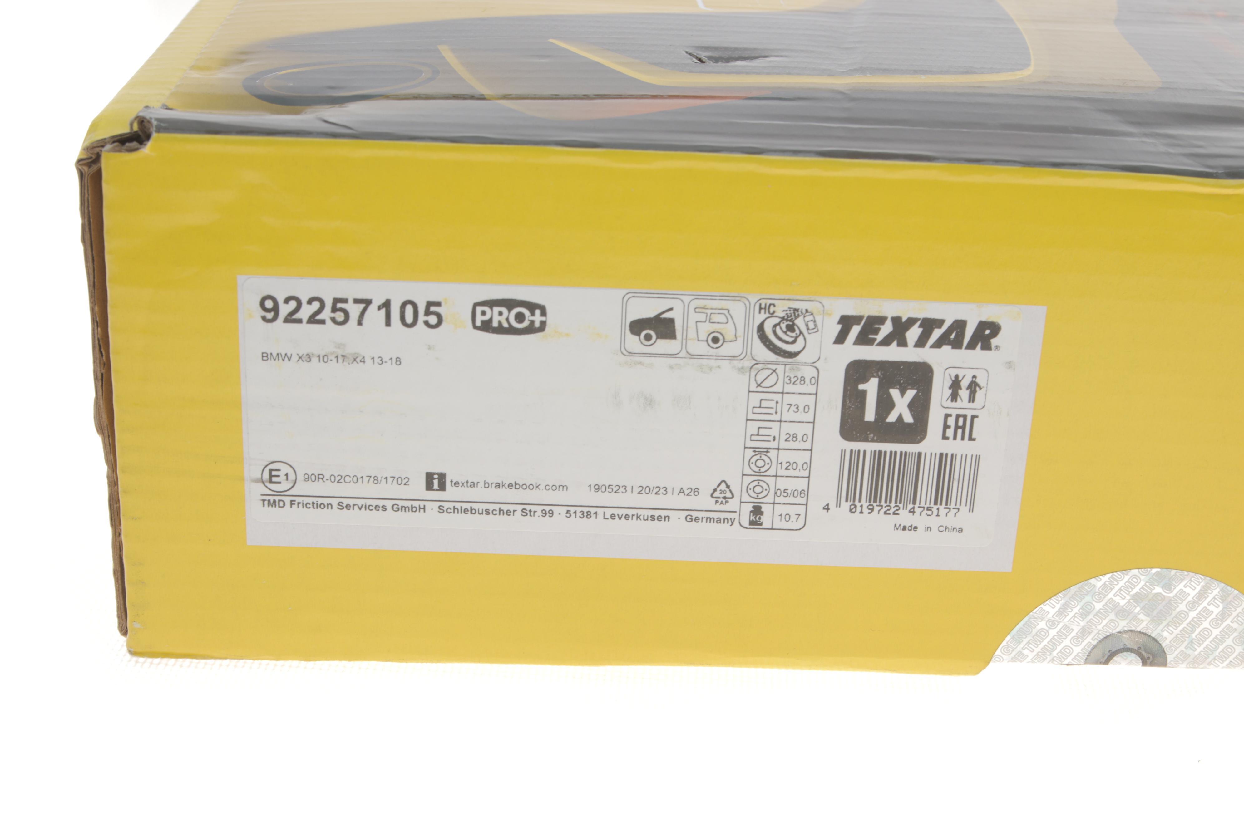 Диск гальмівний (передній) BMW X3 (F25)/X4 (F26) 10- (328x28) PRO+