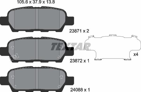 Колодки гальмівні (задні) Renault Koleos/Nissan Juke/Qashqai/X-Trail/Suzuki 08- (Akebono)