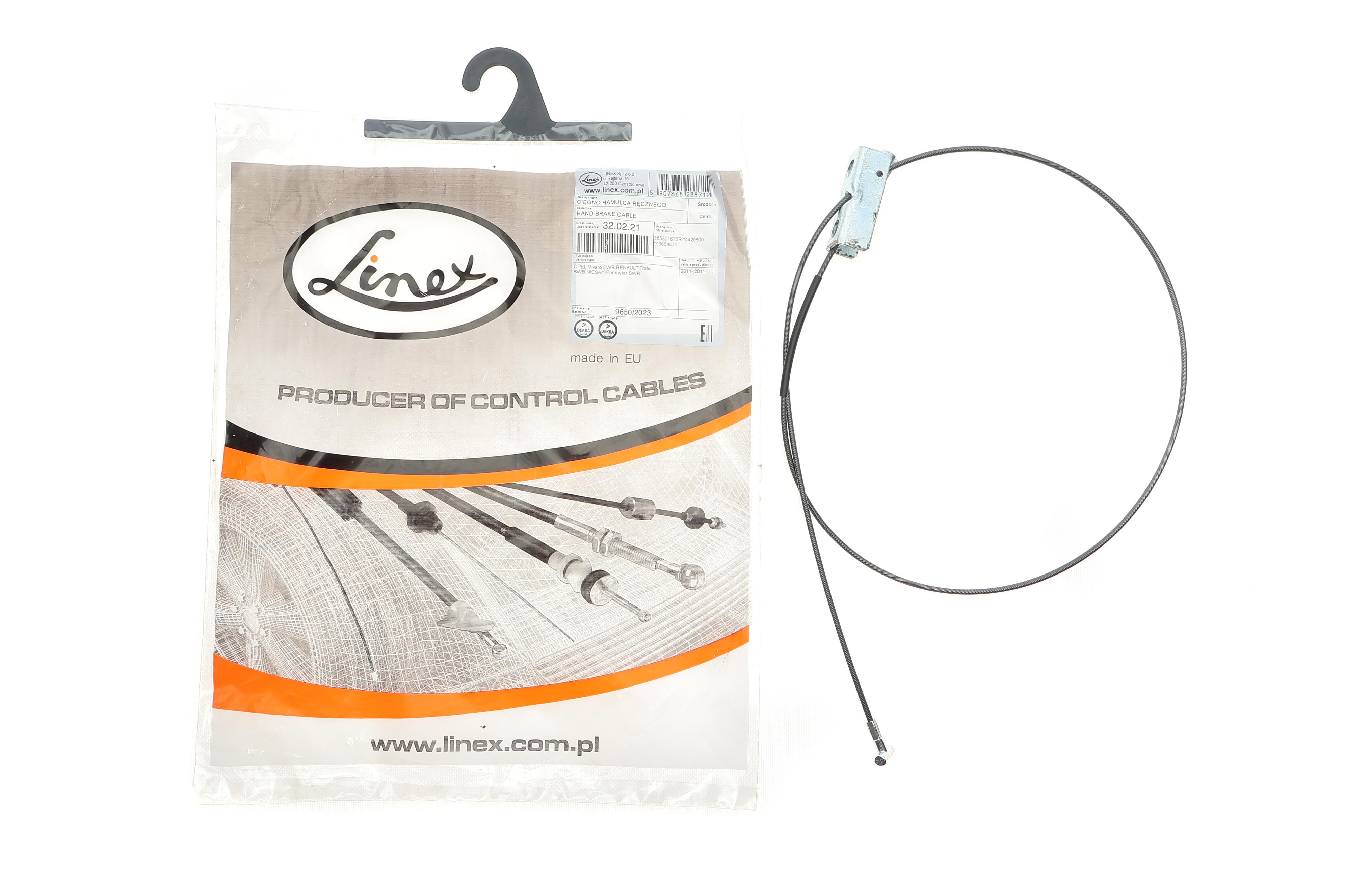 Трос ручника (передній) Renault Trafic II 01- (1245mm)