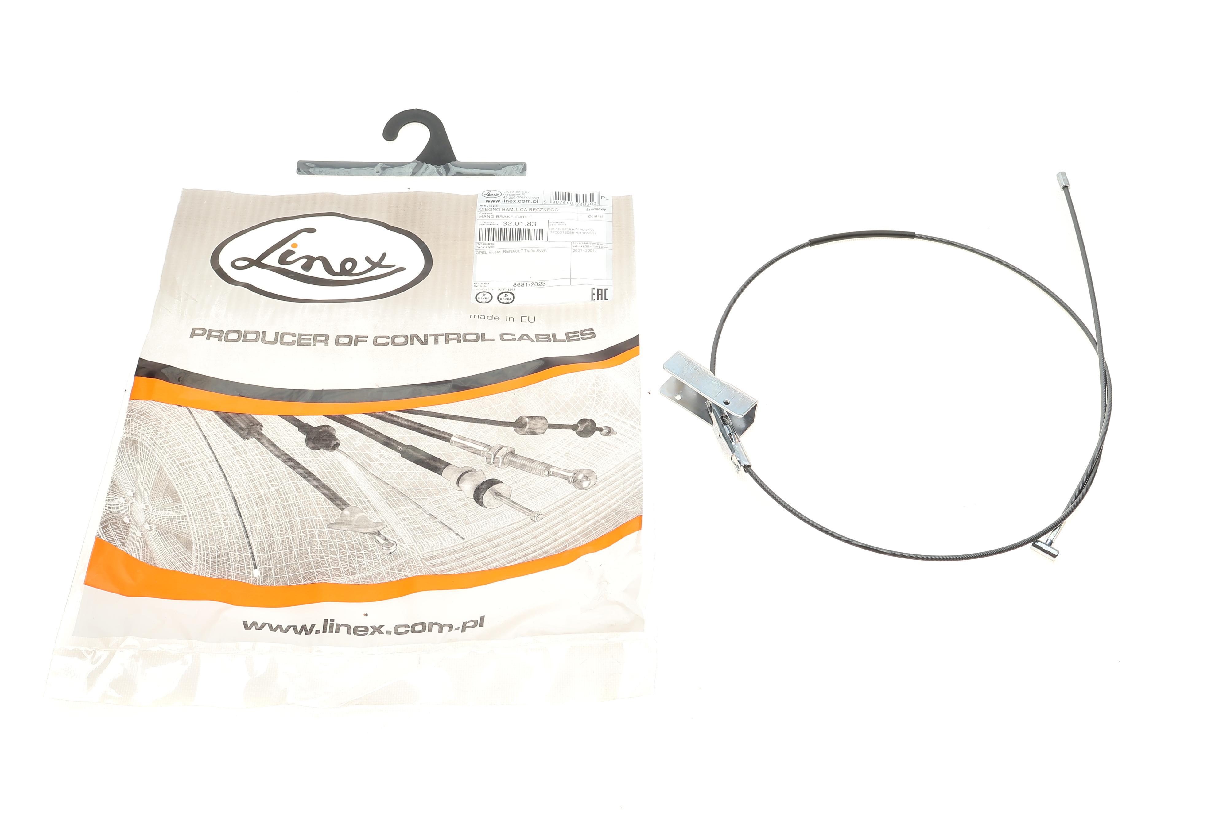 Трос ручника (передній) Renault Trafic II 01- (1185mm)