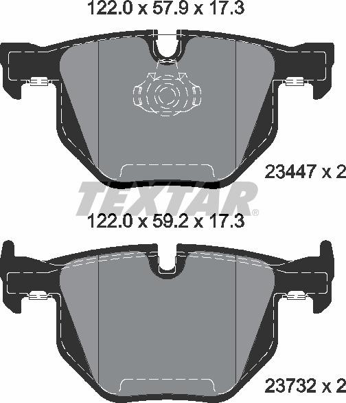 Колодки гальмівні (задні) BMW X5 (E70/F15/F85) 06-18/X6 (E71/E72/F16/F86) 08-19 (Teves) Q+