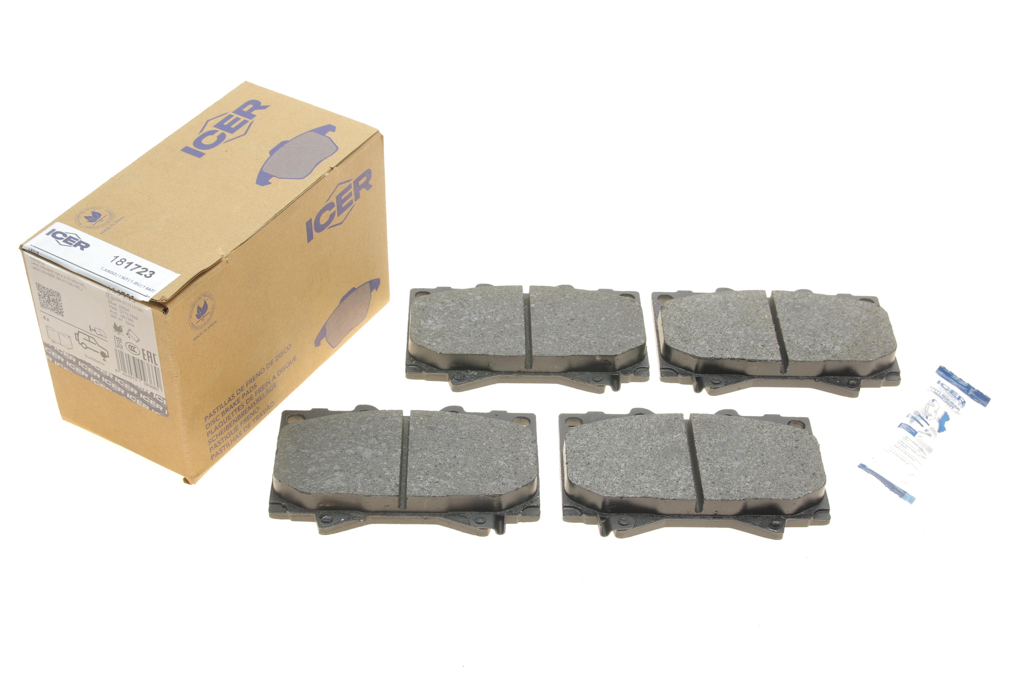 Колодки гальмівні (передні) Toyota Land Cruiser 100 98-07/Prado 02-10/Lexus LX 98-08