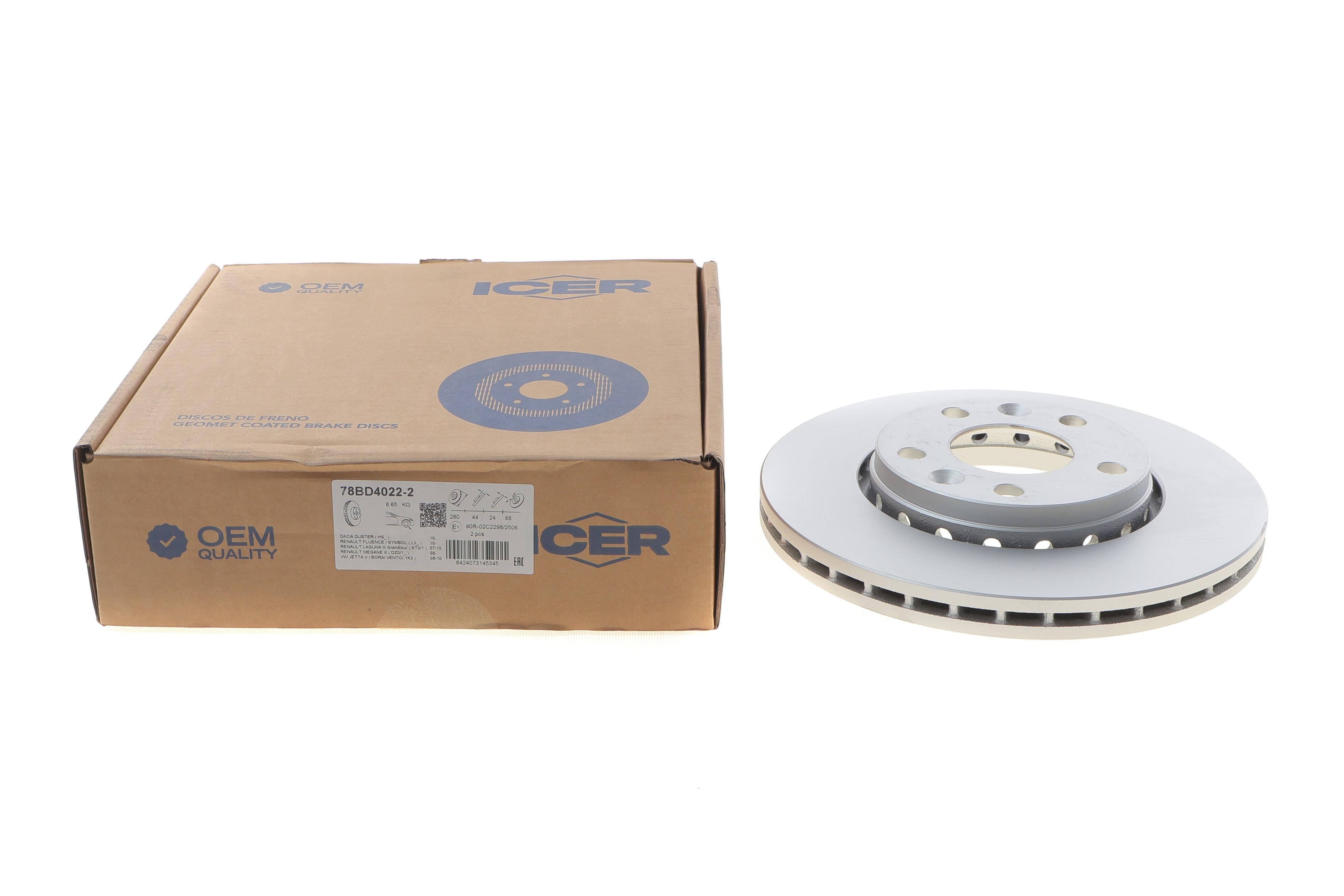 Диск гальмівний (передній) Renault Megane/Laguna/Scenic 08-/Duster 12- (280x24)(з покр.)(вентил.)