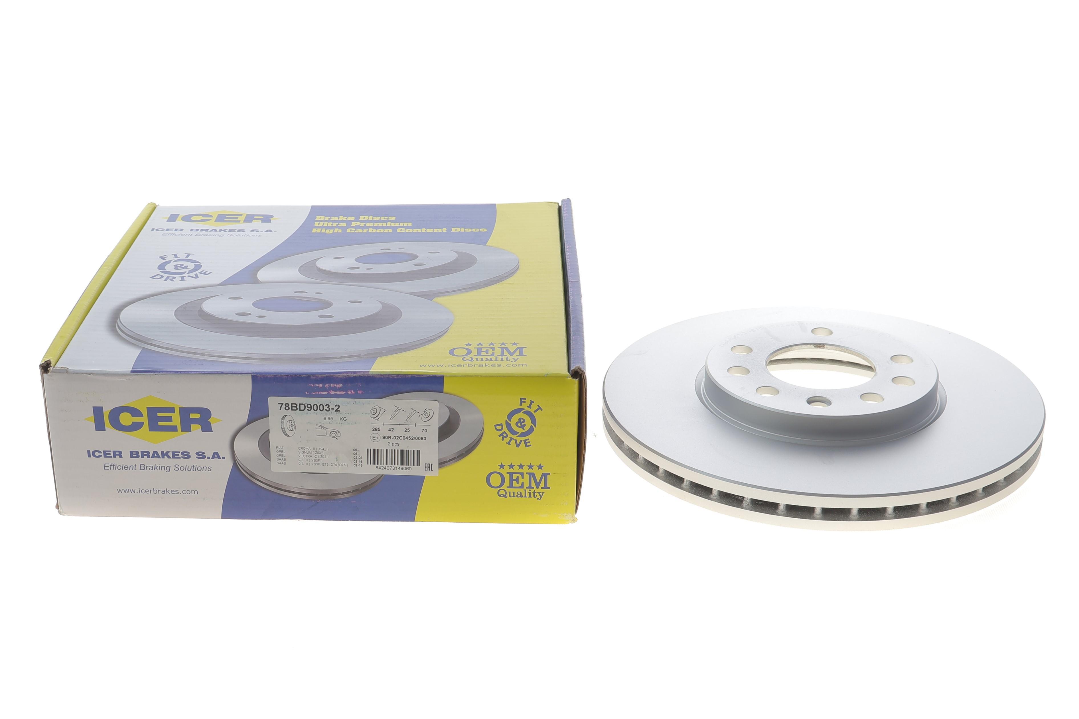 Диск гальмівний (передній) Opel Vectra C/Signum 02-09/Fiat Croma 05- (285x25) (вент.)