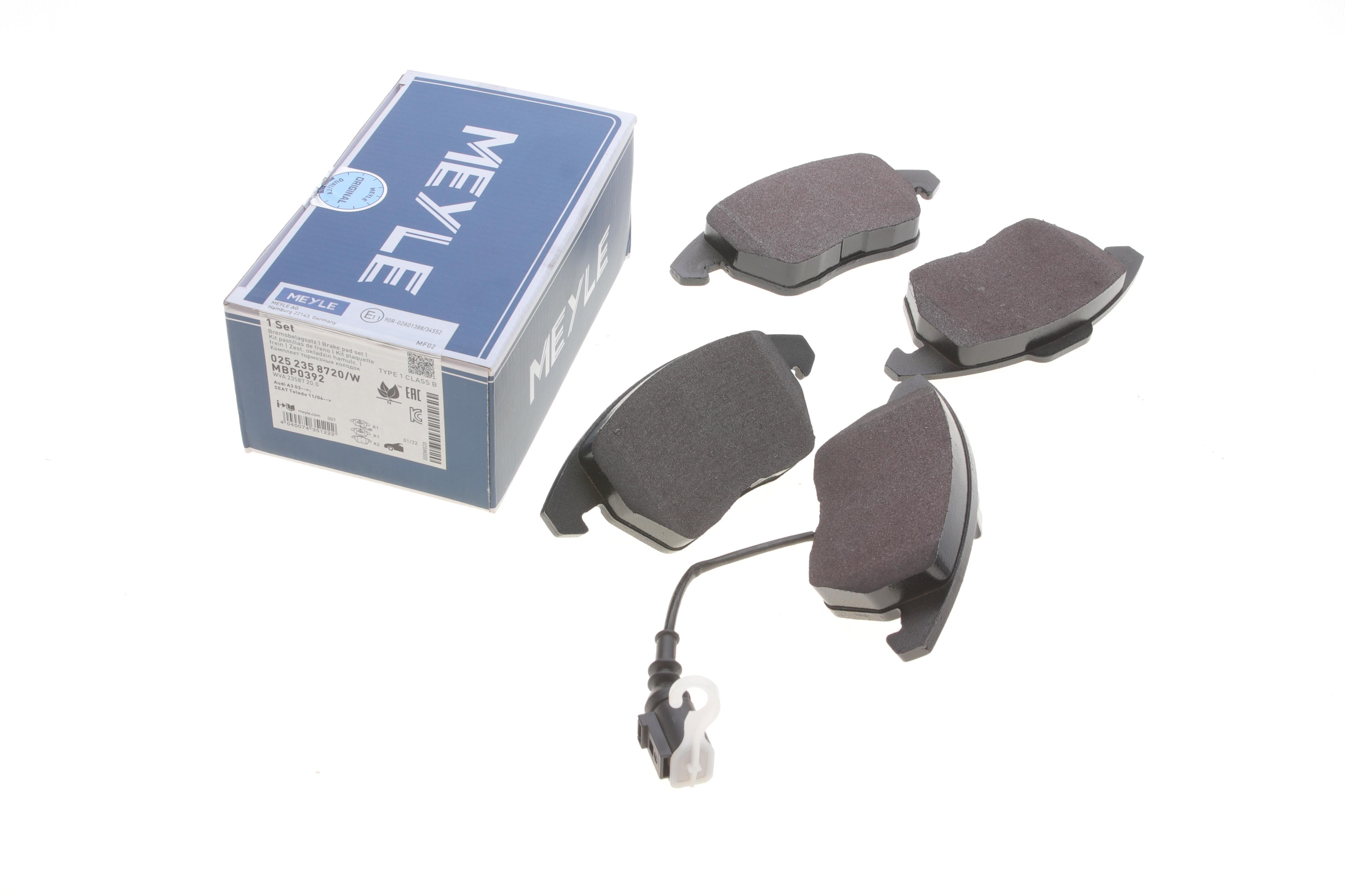 Колодки гальмівні (передні) VW Caddy/Golf/Jetta/Passat/Touran/Skoda Fabia/Octavia 03- (ушки вниз)