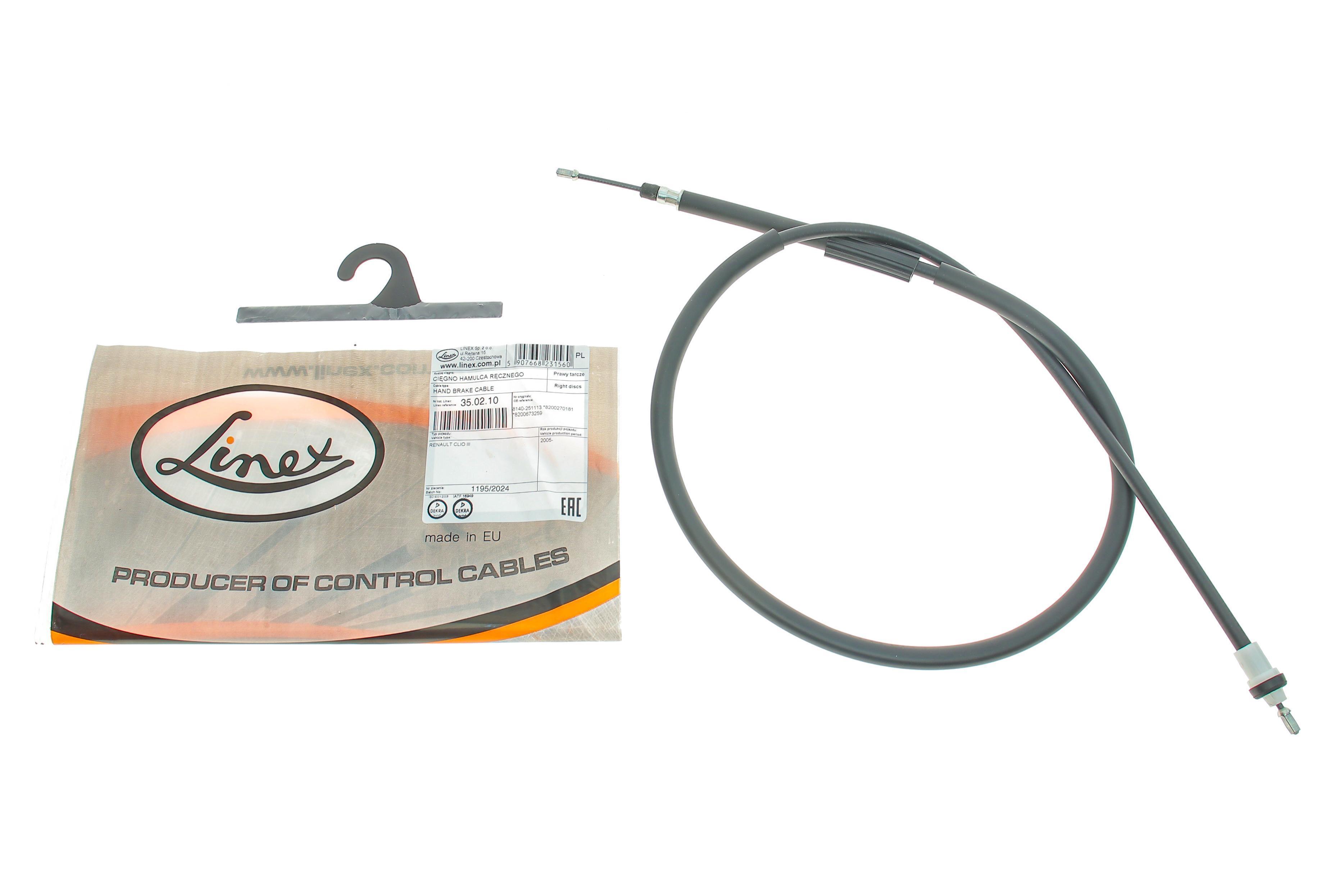 Трос ручника (R) Renault Clio III/Modus 04- (1448/1337 мм)
