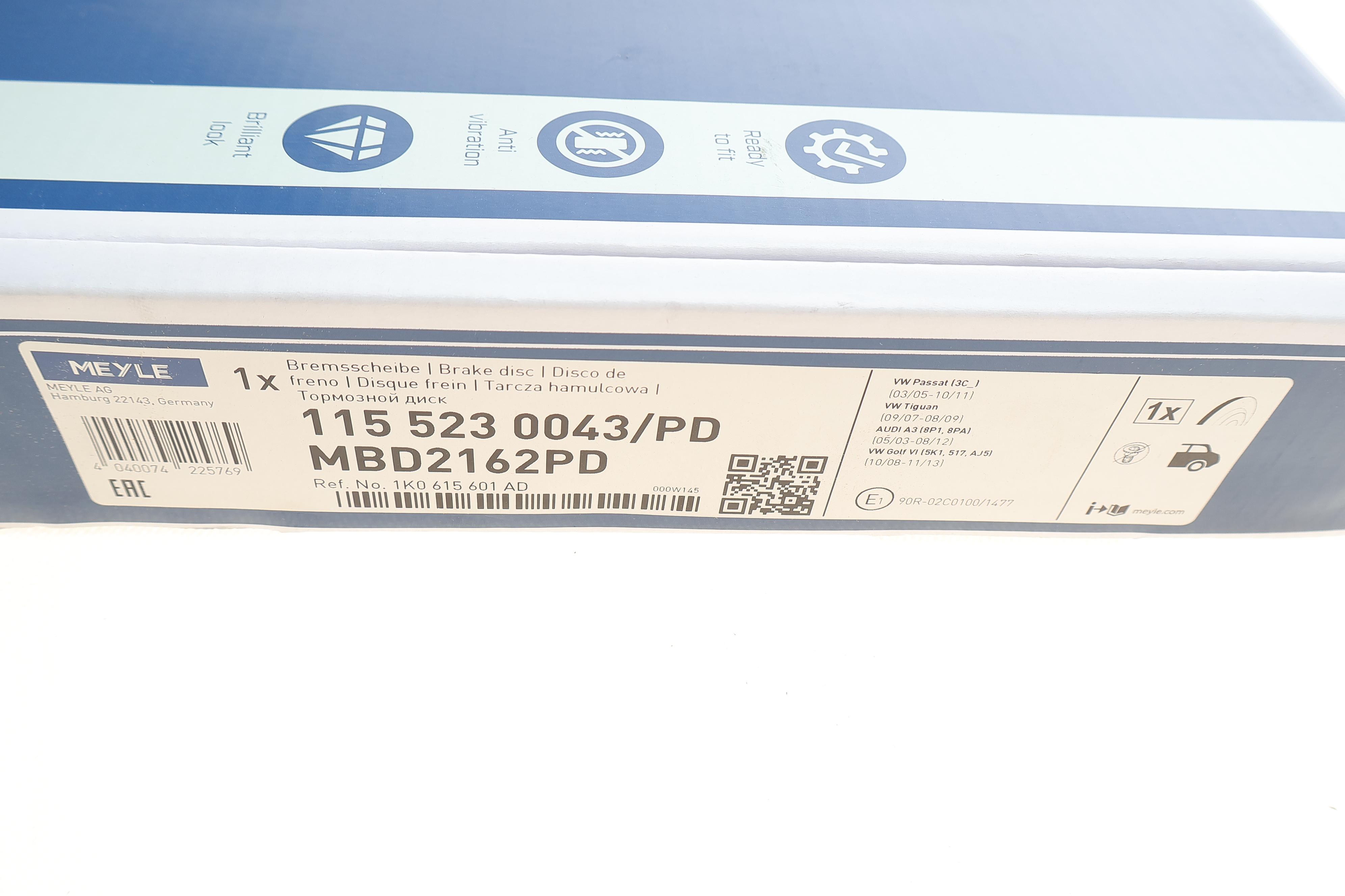 Диск гальмівний (задній) Audi A3/Skoda Octavia/Superb/VW Golf/Passat 03- (282x12)