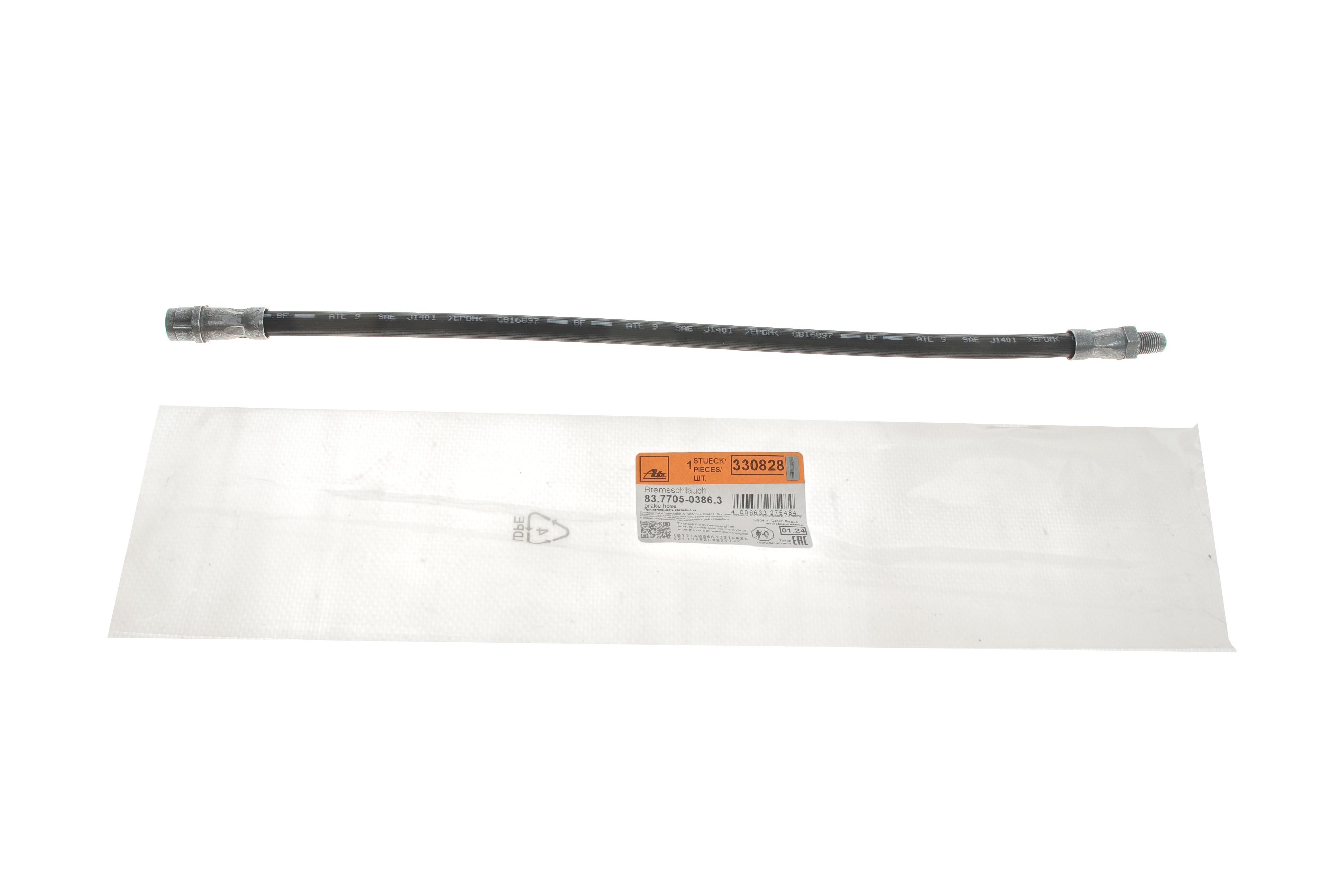 Шланг гальмівний (передній) MB Sprinter 06-/E-class (W210)/C-class (W202/W203/W204) 93-14 (L=385mm)