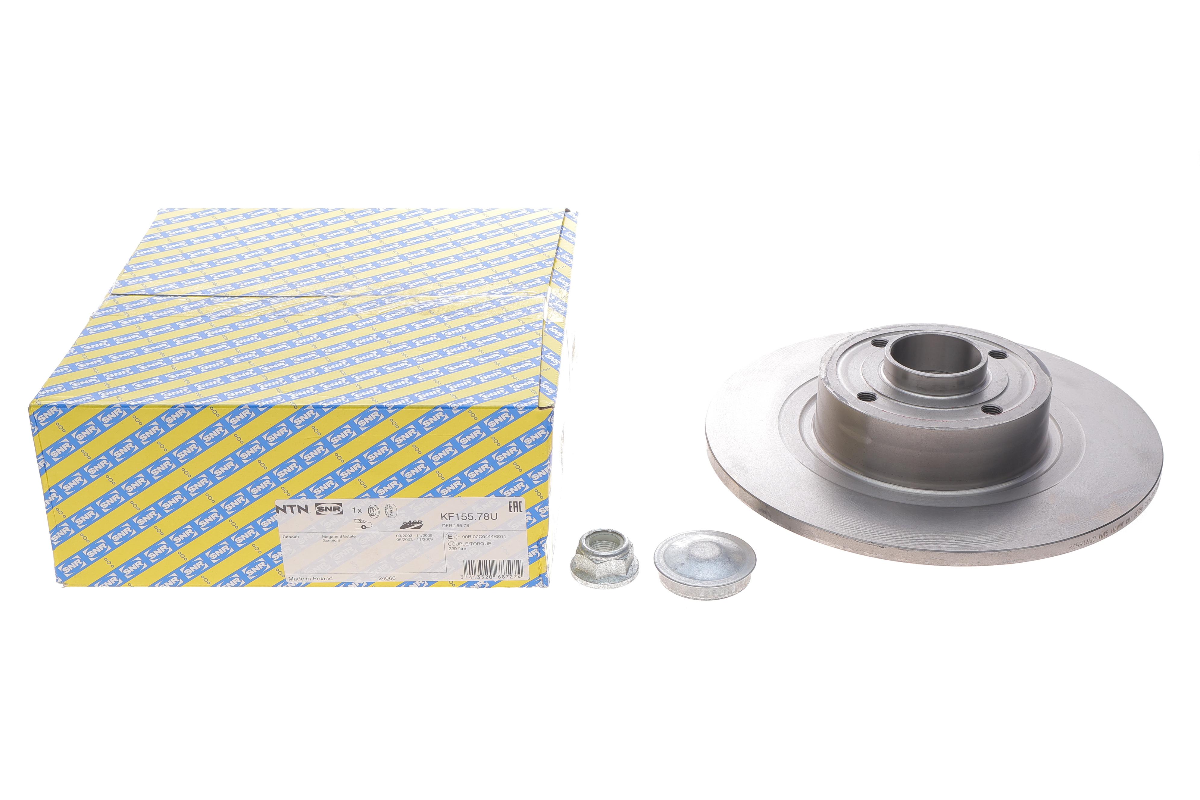 Диск гальмівний (задній) Renault Scenic II 03- (270х10) (+ABS) (з підшипником)