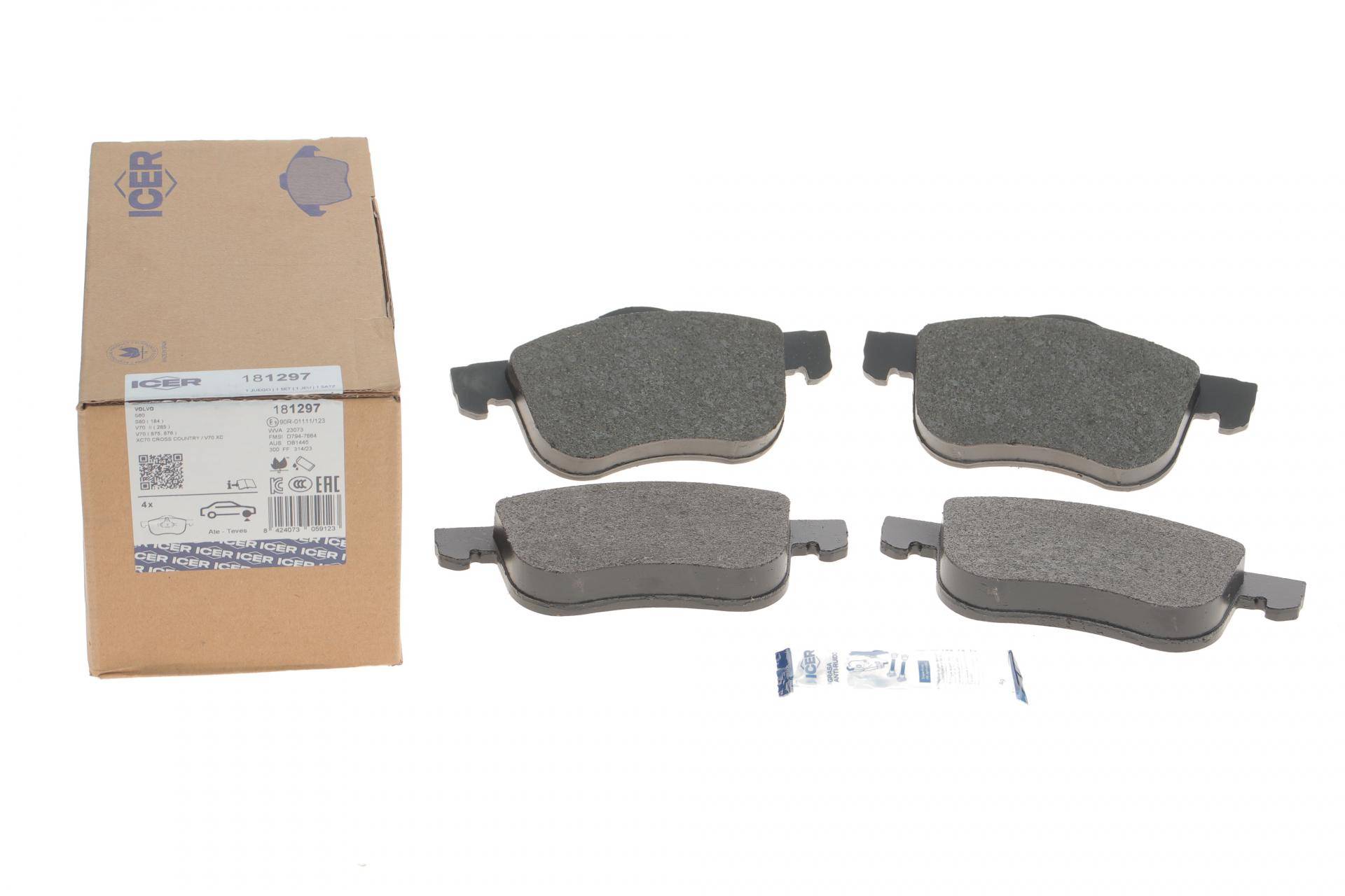 Колодки гальмівні (передні) Volvo S60 00-10/S70 97-00/S80 98-06/V70 95-06/XC70 Cross Country 00-07