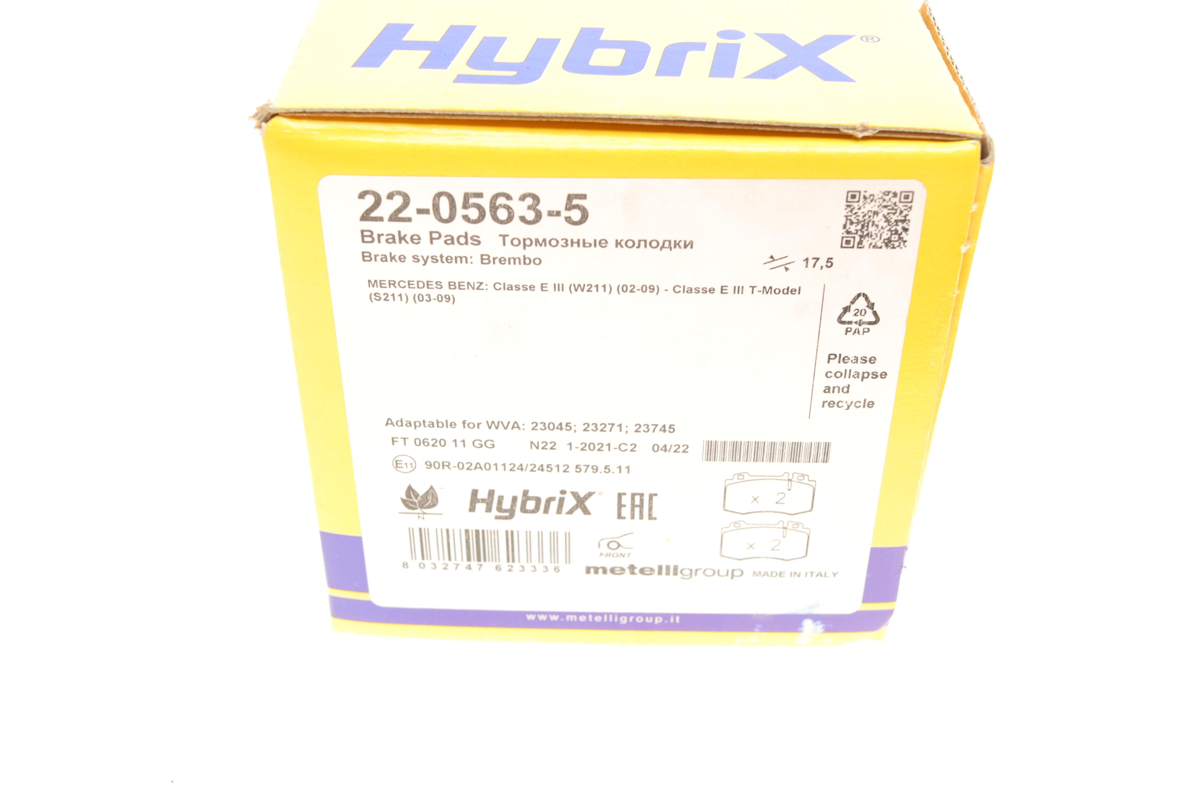 Колодки гальмівні (передні) MB C-class (W203)/E-class (W211)/S-class (W220) 00-09