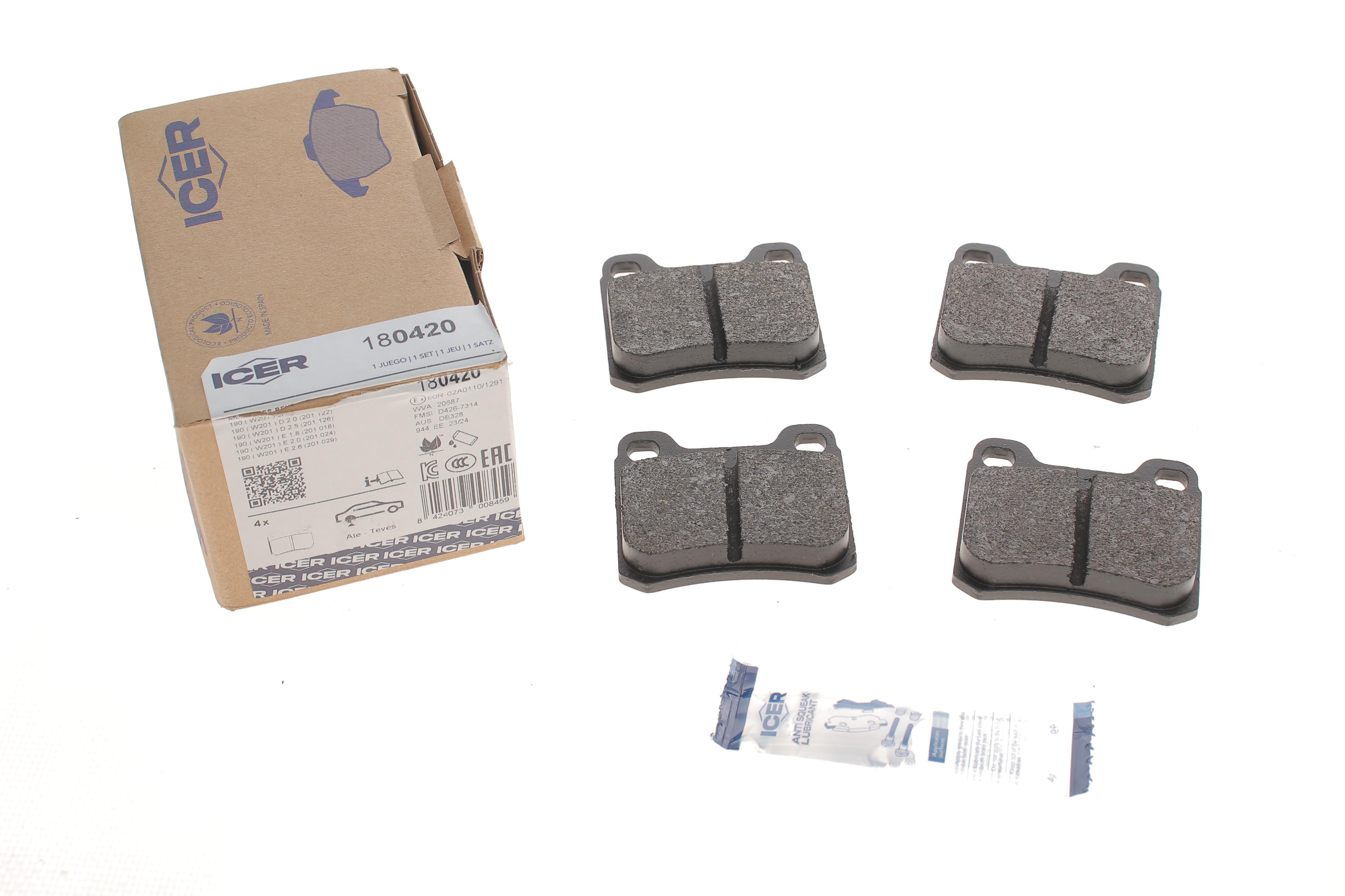 Колодки гальмівні (задні) MB 190 (W201) 82-93