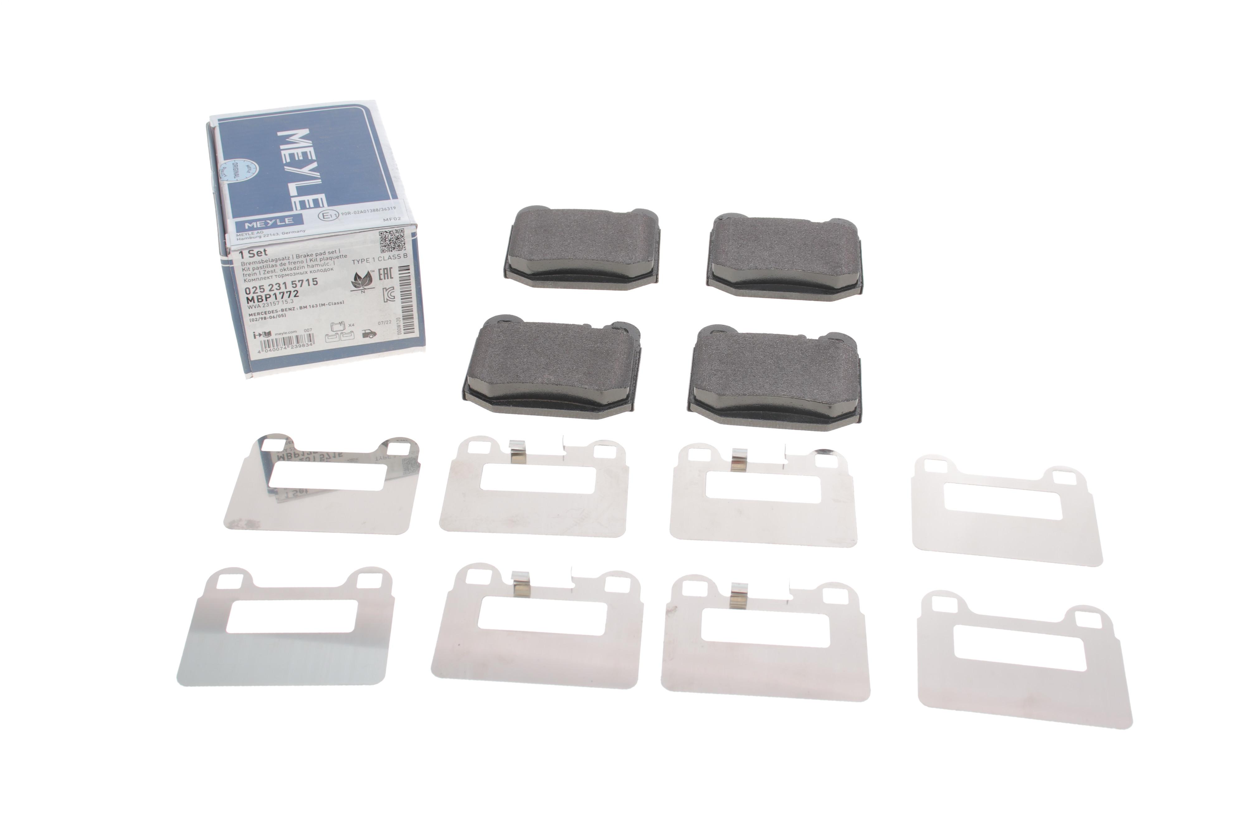 Колодки гальмівні (задні) MB M-class (W163) 2.3-5.4 98-05 (Brembo)