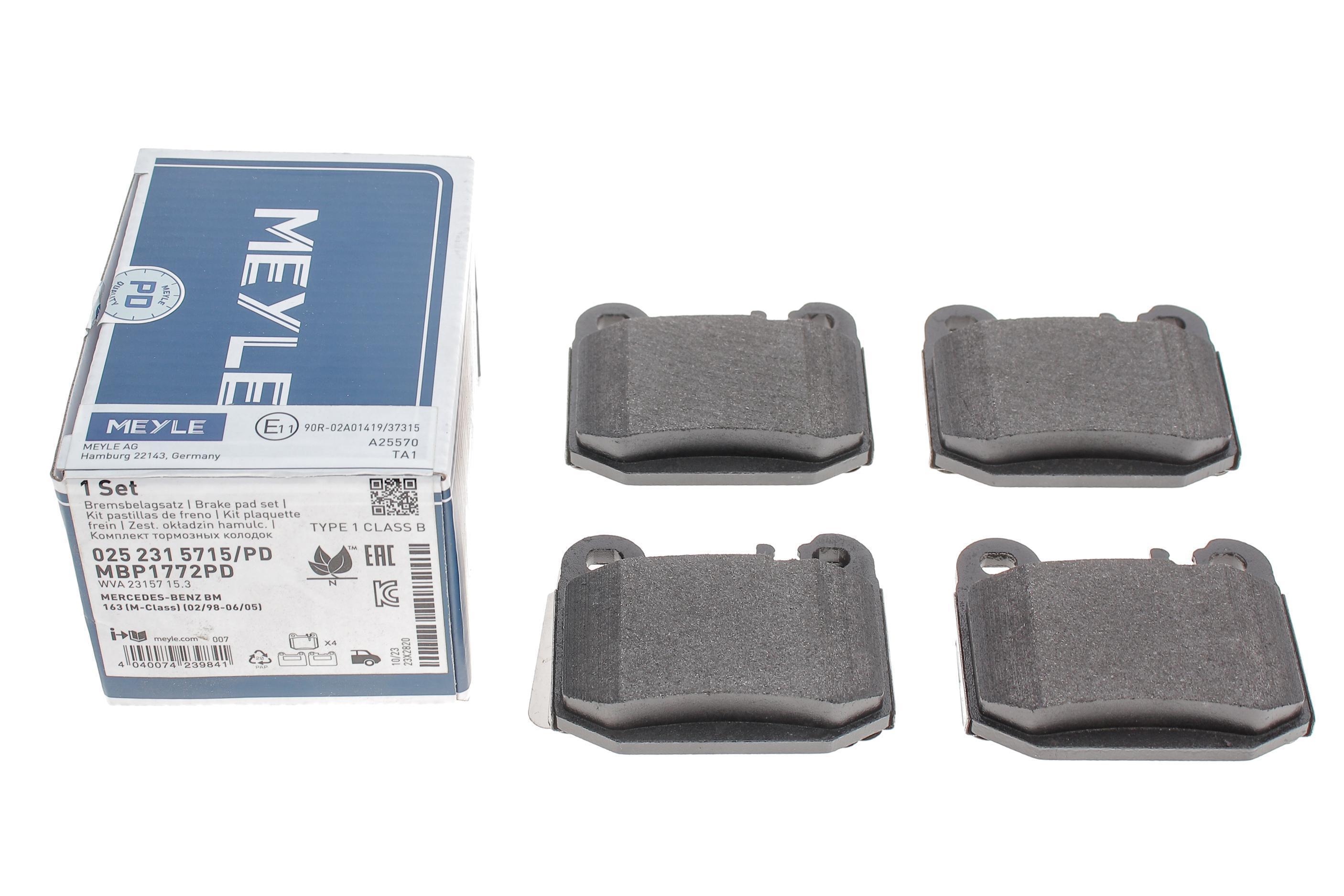 Колодки гальмівні (задні) MB M-class (W163) 2.3-5.4 98-05