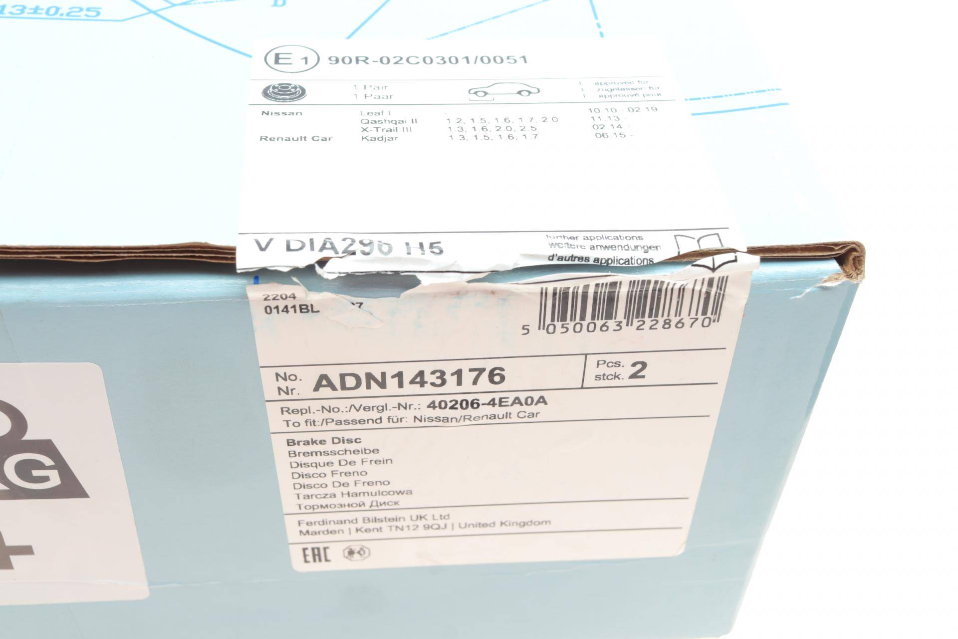 Диск гальмівний (передній) Nissan Qashqai II/X-trail 13-/ Leaf 14-/ Renault Kadjar 13- (295x26)