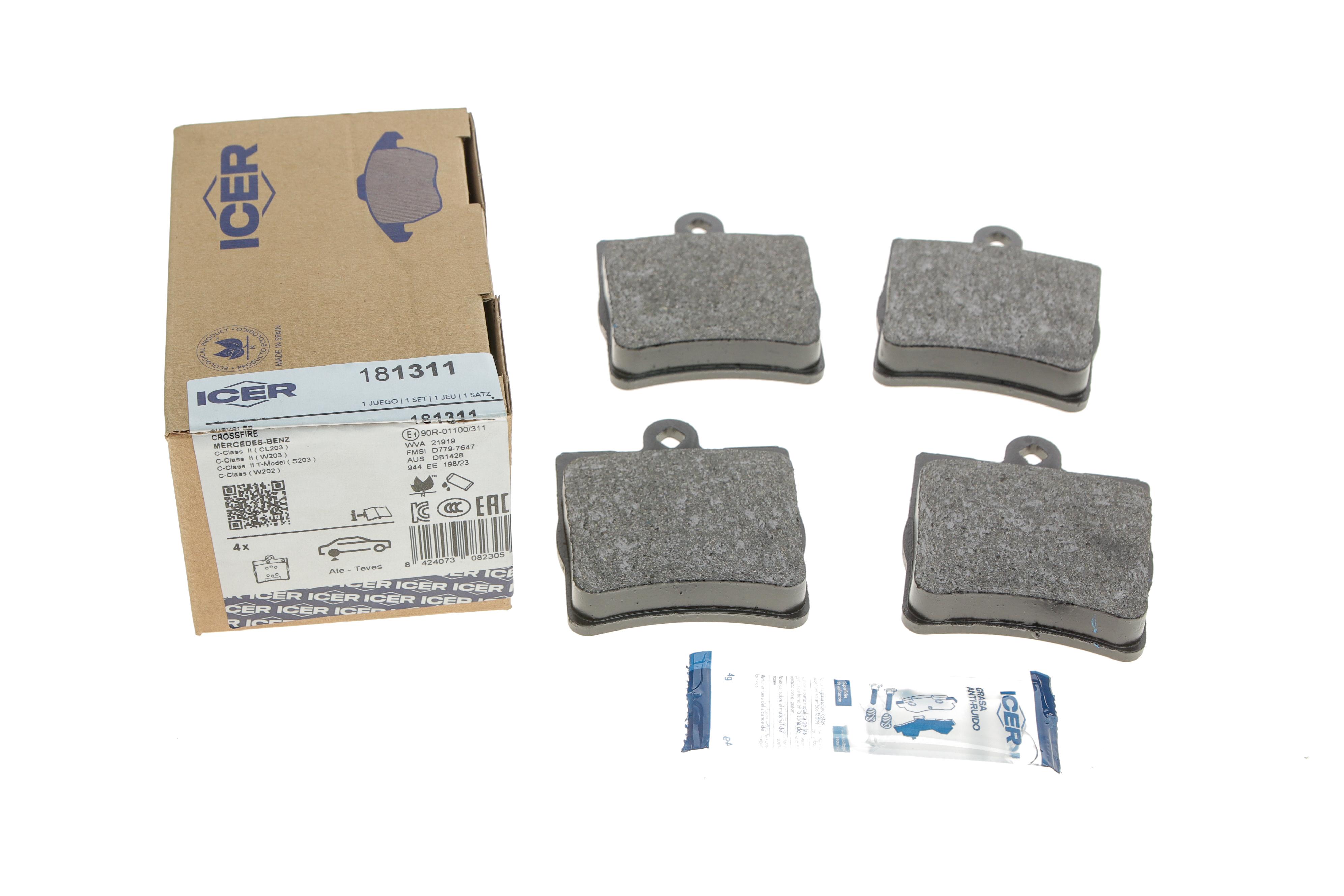 Колодки гальмівні (задні) MB (W202/S202/W203/S203/CL203/C208/C209/S124/W210/R170/R171) 93-11