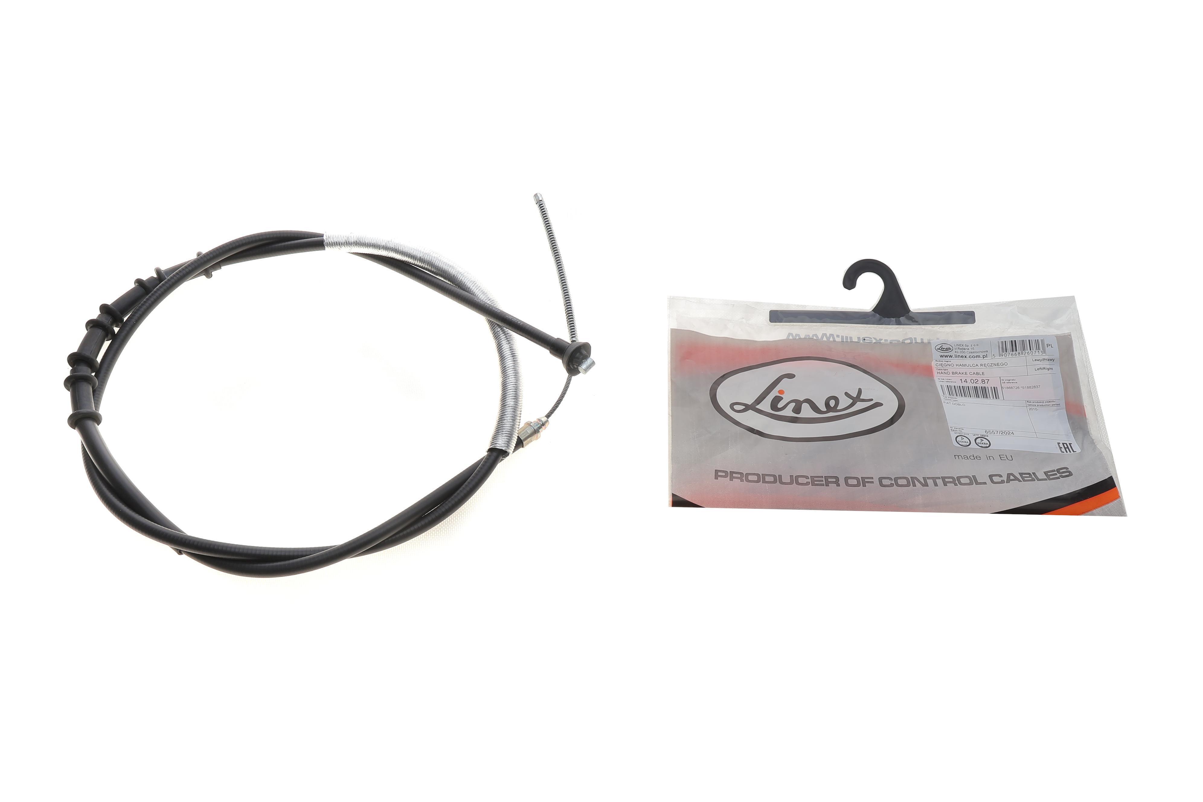 Трос ручника (задній) Fiat Doblo/Opel Combo 10- (2182/1898mm)