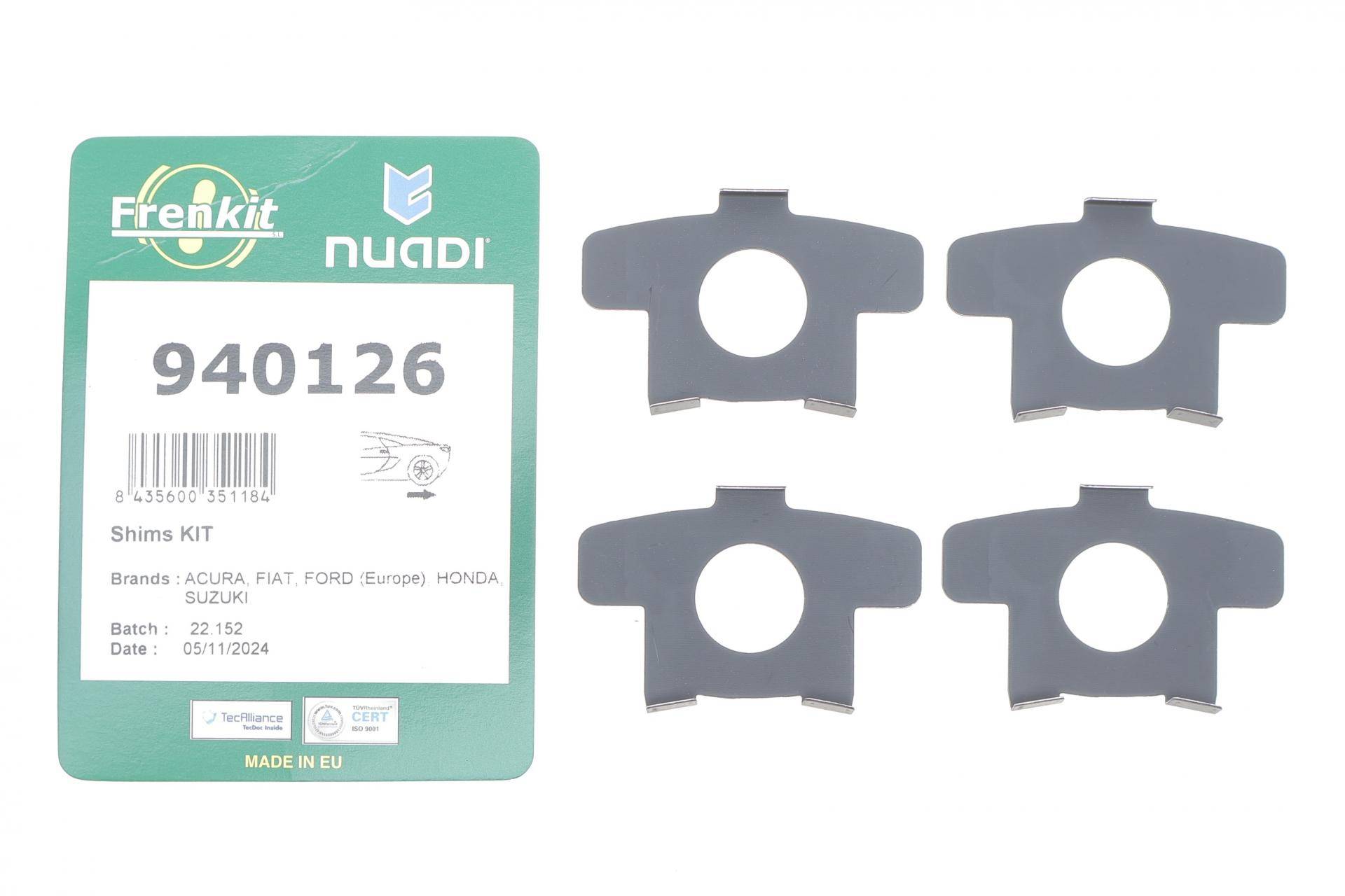 Комплект протискрипних пластин (задніх) Honda Accord IV/V/Civic VI/VII/VIII (Akebono/ATE)