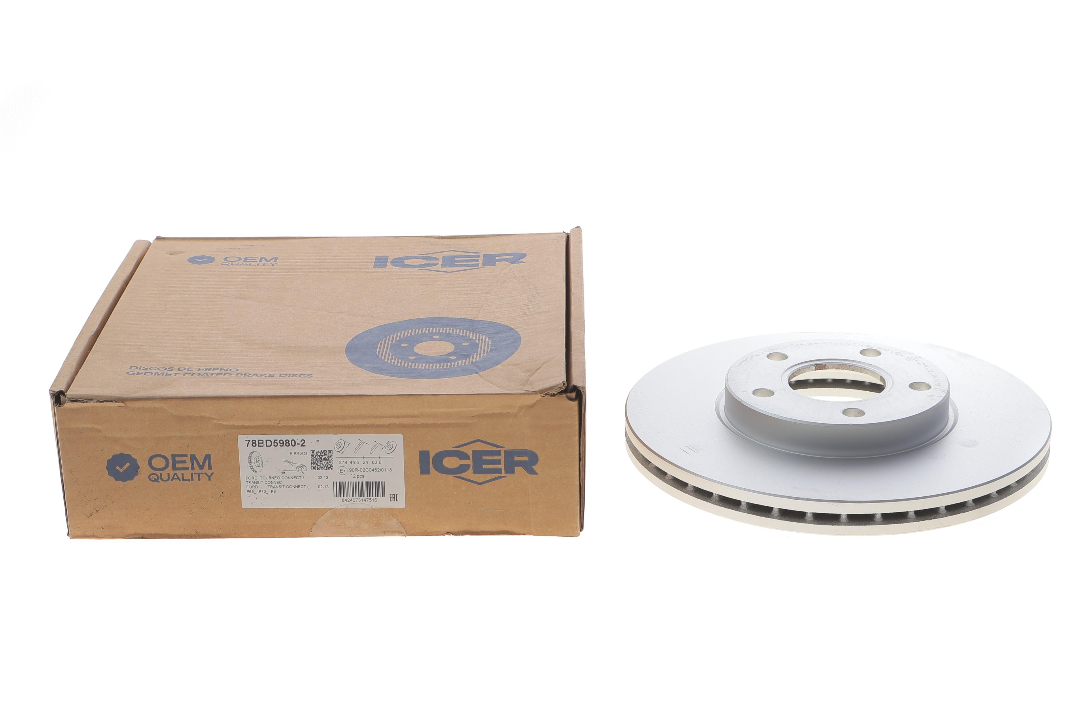 Диск гальмівний (передній) Ford Transit Connect/Tourneo Connect 02-13 (278x24) (з покр.) (вентил.)