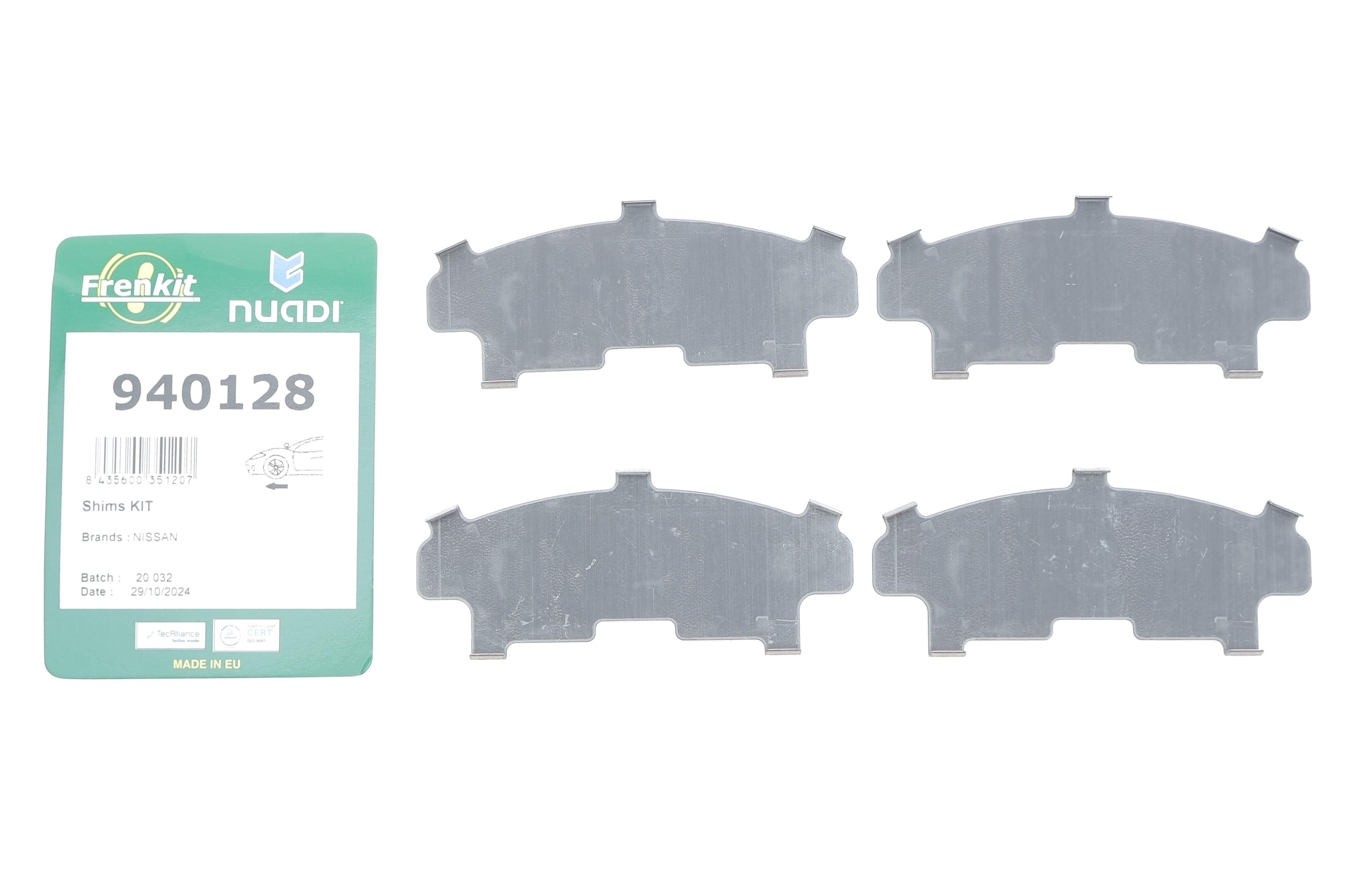 Комплект протискрипних пластин (передніх) Nissan NP300 Navara/Pathfinder III 05- (Tokico)