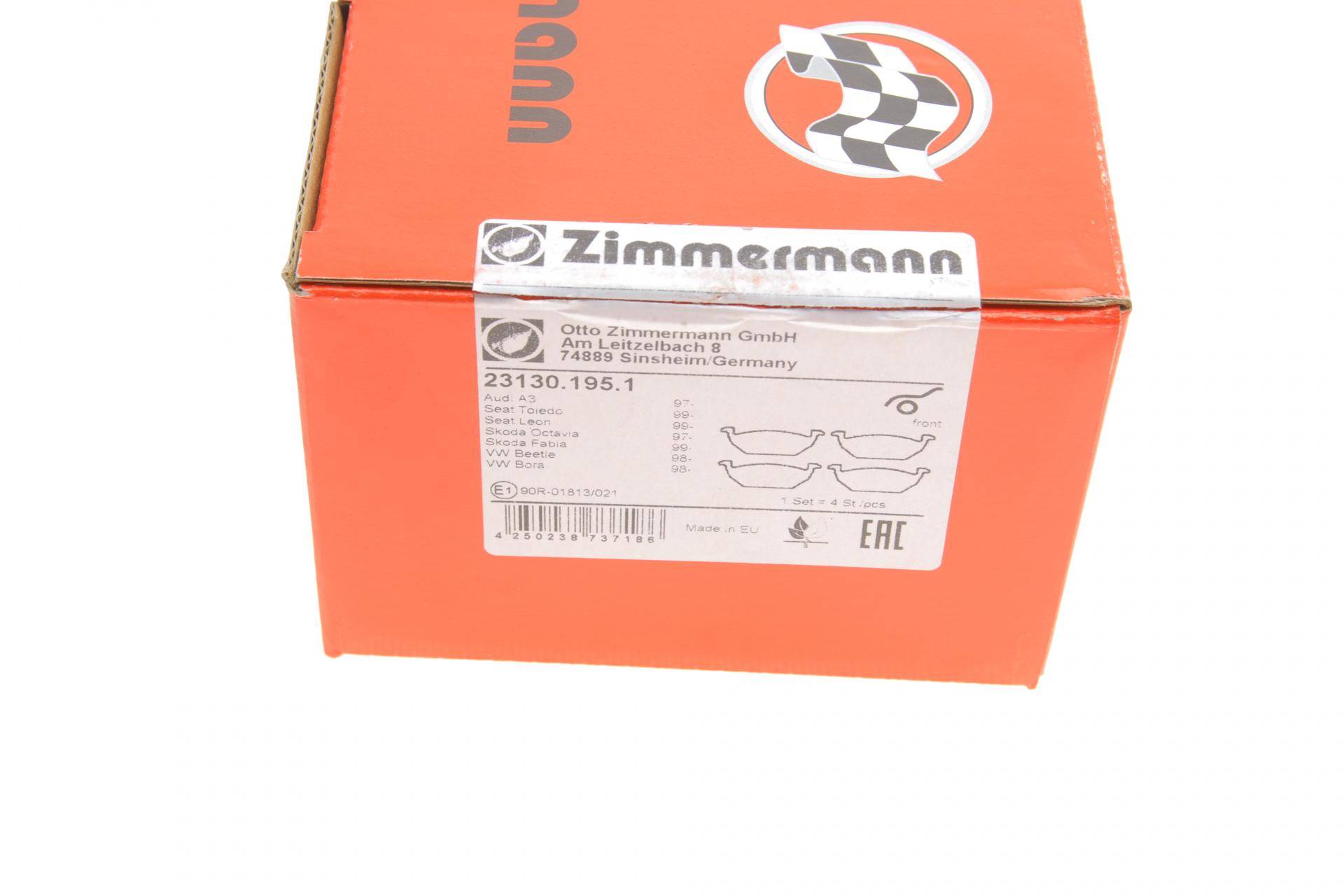 Колодки гальмівні (передні) Audi A3 97-03/Skoda Fabia I/VW Golf 97-08 (ушки вверх) (Ate-Teves)