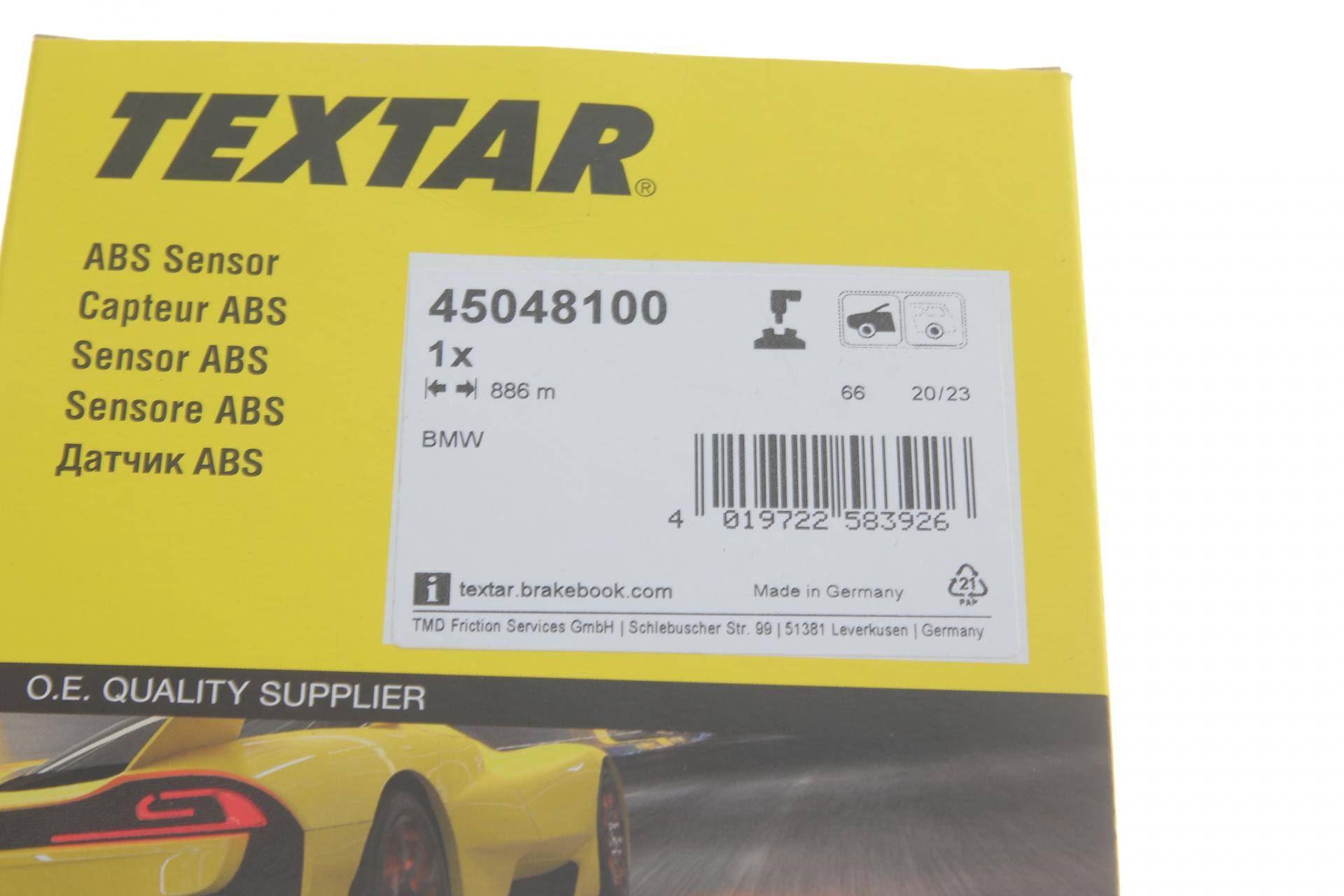 Датчик ABS (передній) BMW 5 (G30/F90)/7 (G11/G12) 17- B44/B47/B48/B57/B58/N63/N74 (L=886mm)