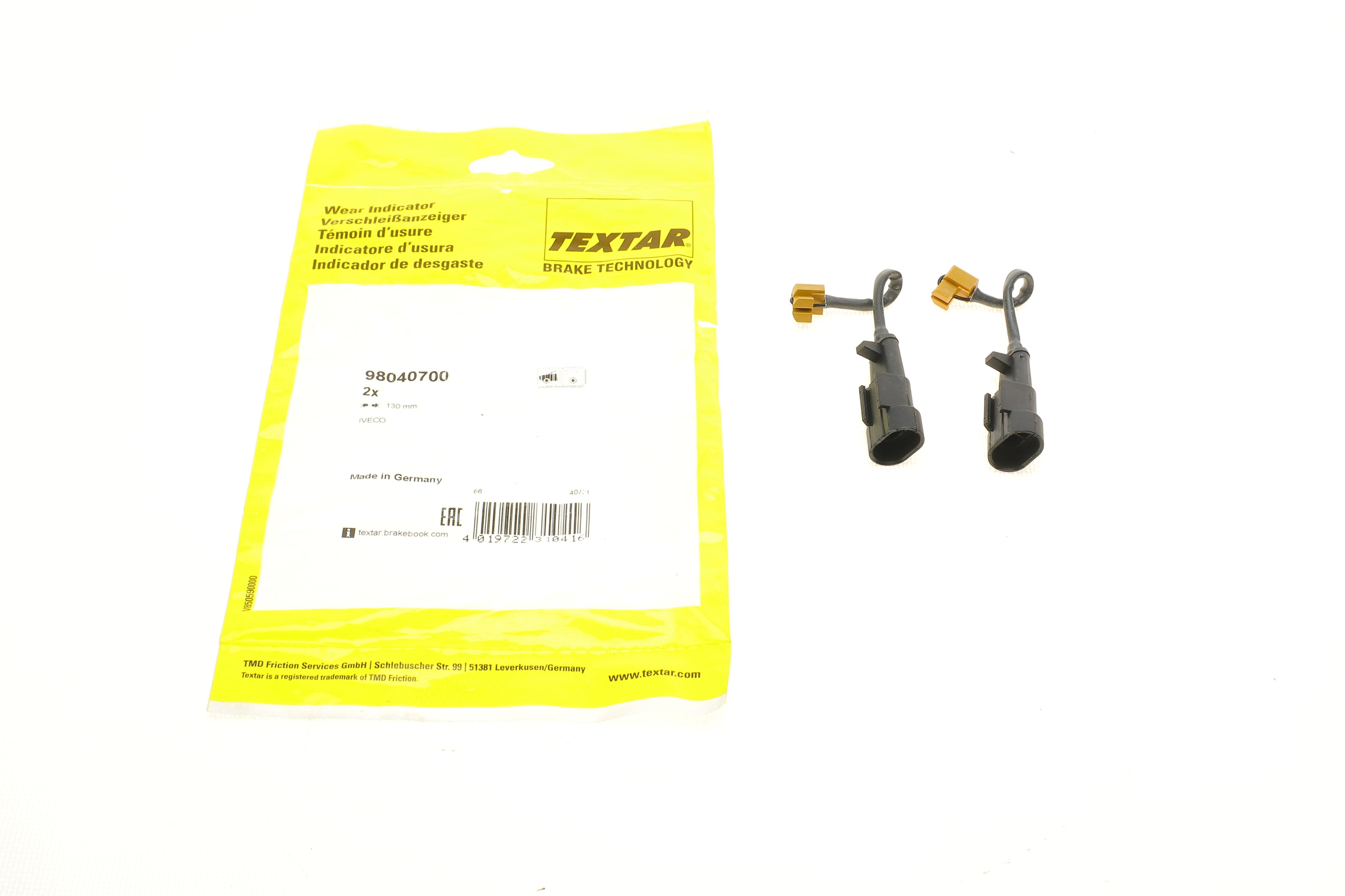 Датчик зносу гальмівних колодок (передніх) Iveco Daily IV/V 06-14 (L=130mm) (к-кт 2 шт.)