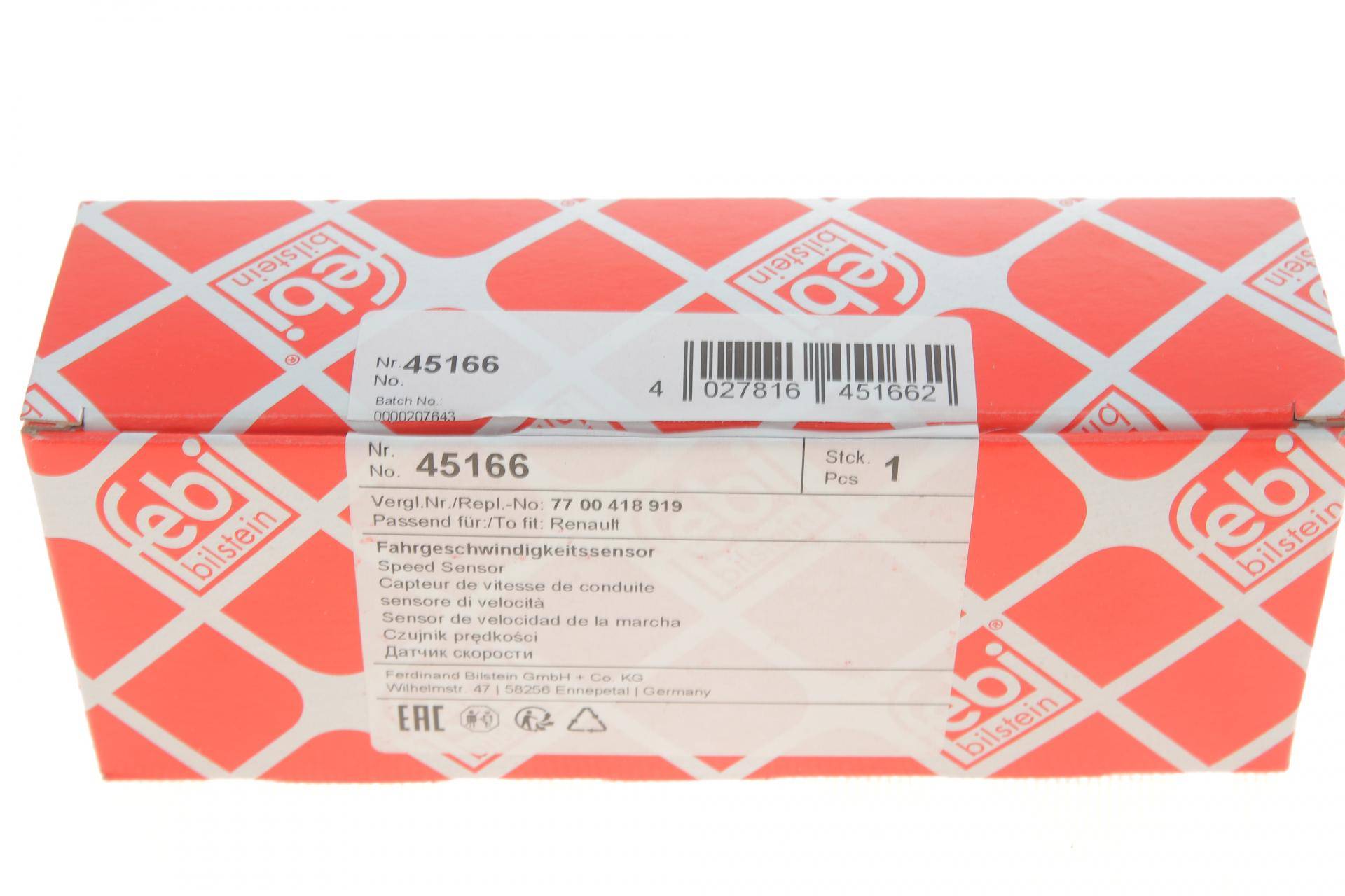 Датчик швидкості обертання валу КПП Renault Kangoo 98-