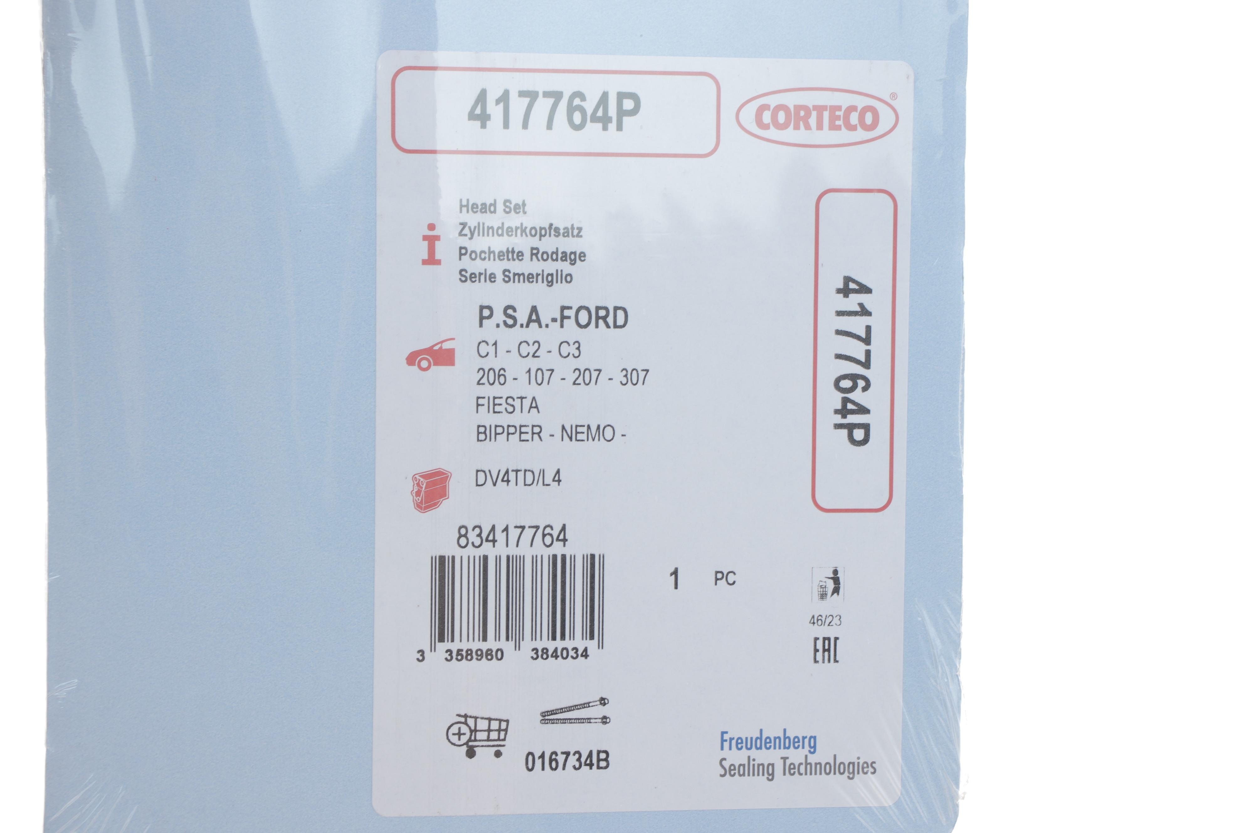 Комплект прокладок (верхній) Peugeot Bipper 1.4 HDi 08- (без прокладки ГБЦ)