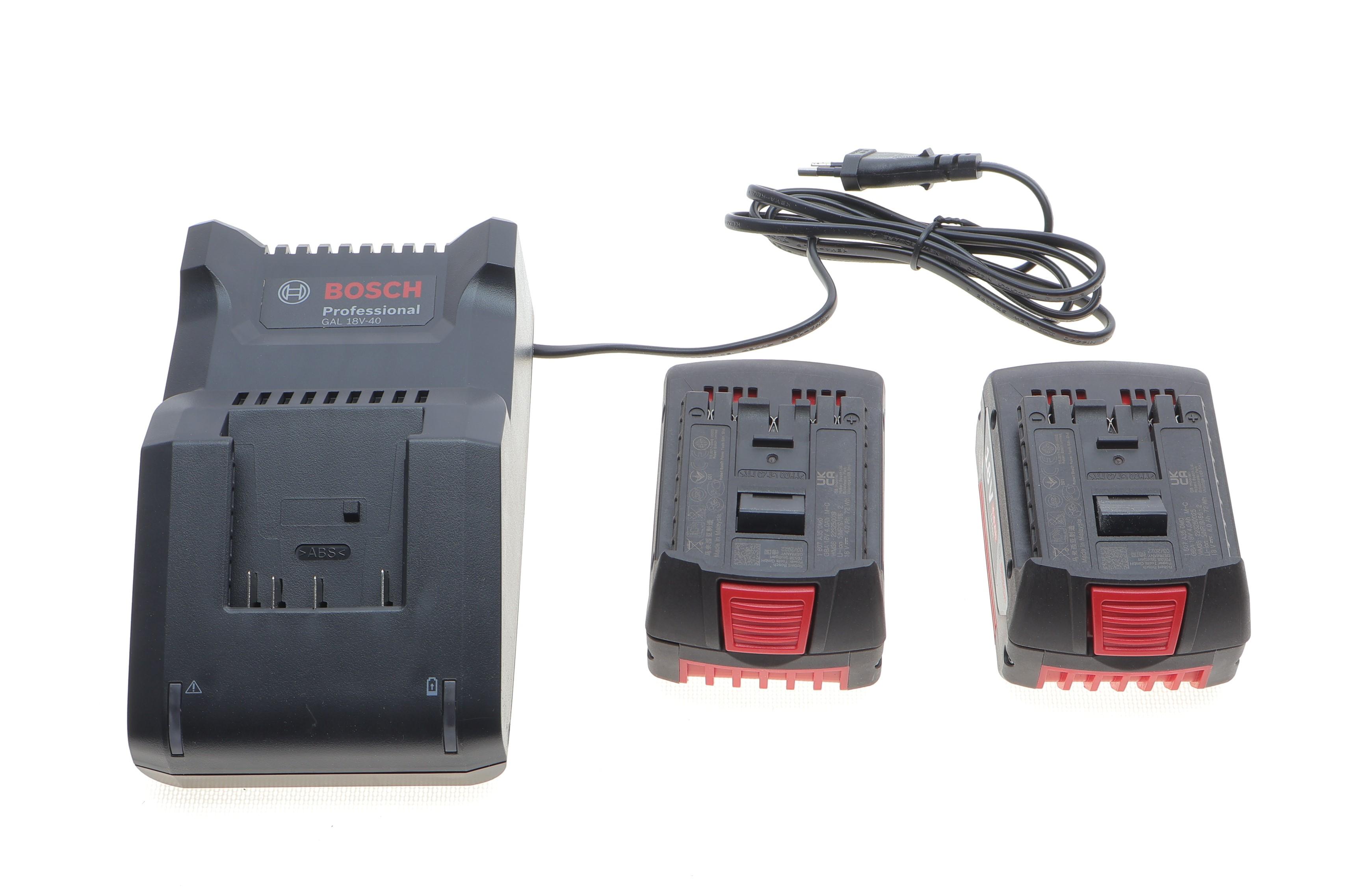 Набір 2-х акумуляторів для електроінструменту GBA 18V 4.0Ah + зарядний пристрій GAL 18V-40