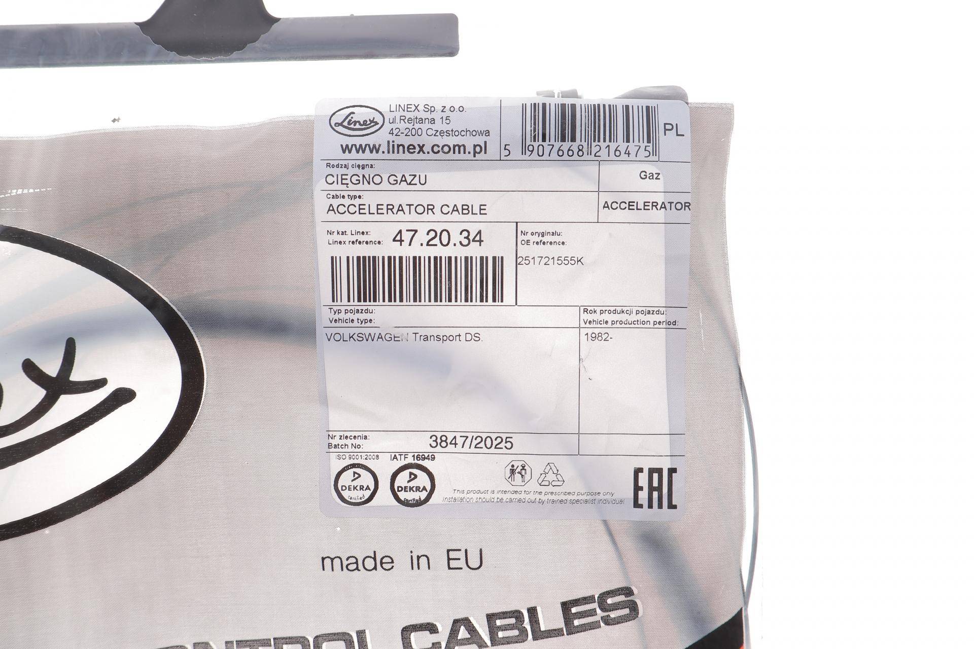 Трос газу VW T2 1.6D/TD 82-