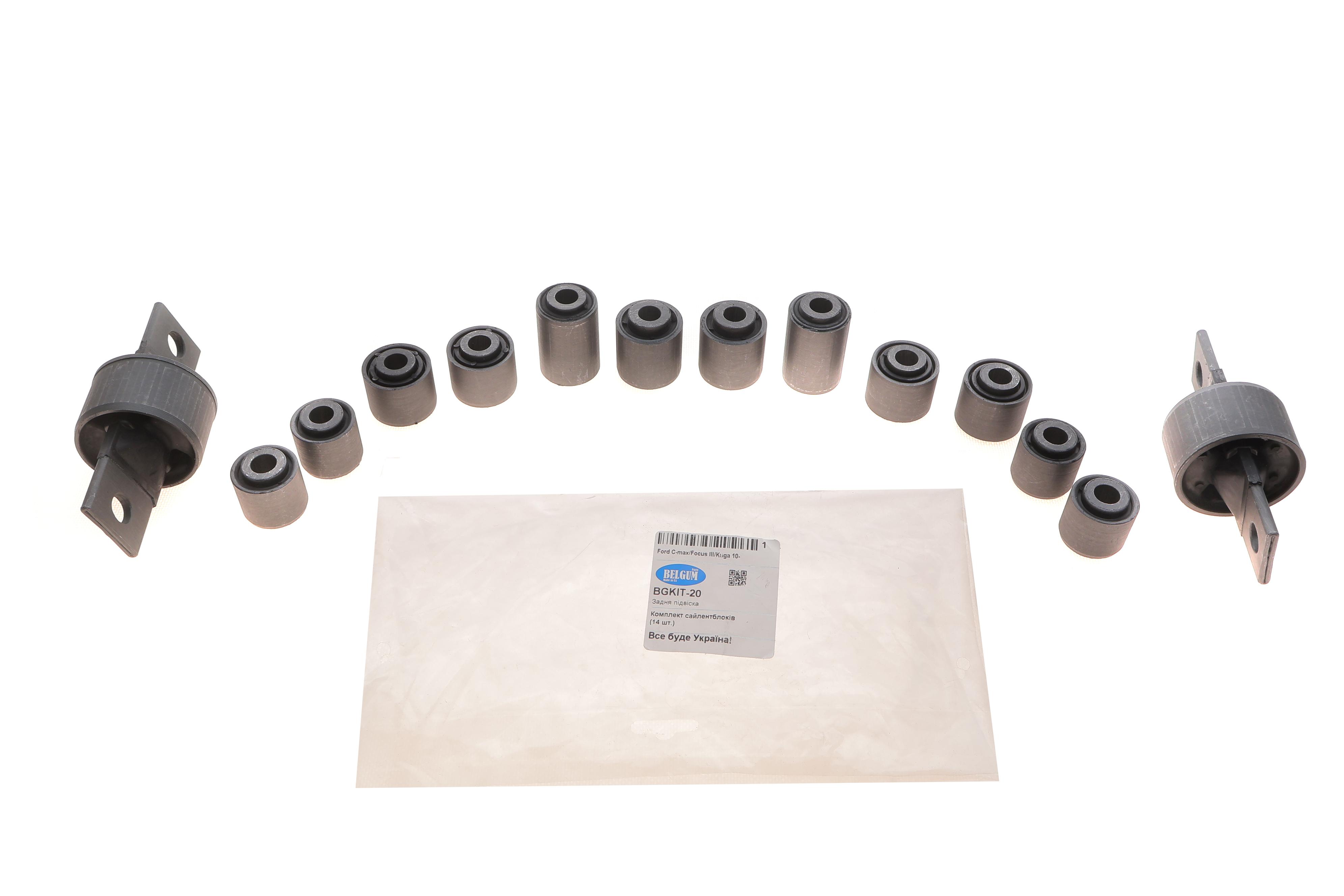 Комплект сайлентблоків задньої підвіски Ford C-max/Focus III/Kuga II 10-/Escape III 12- (14шт)