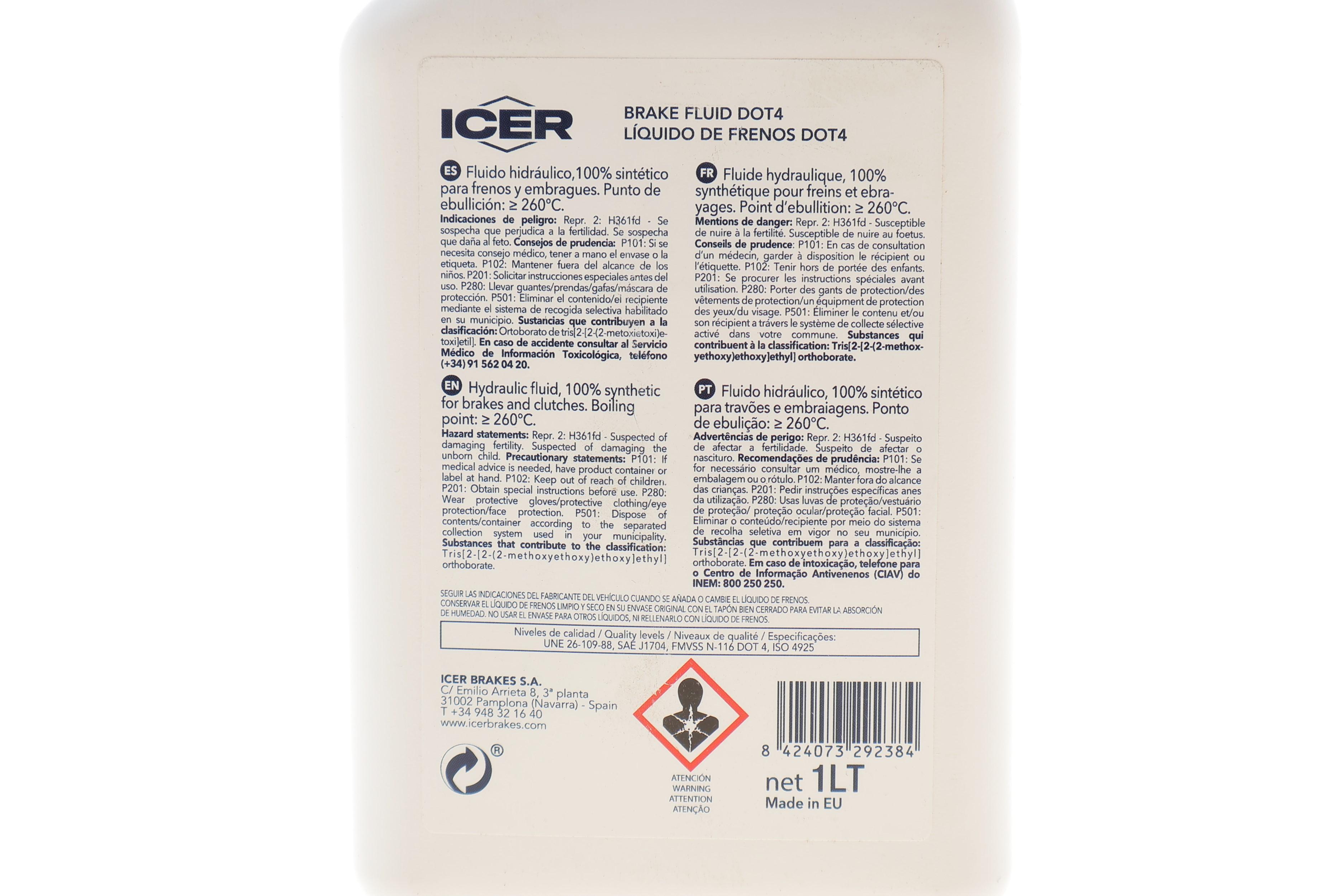 Рідина гальмівна DOT4 (1L)