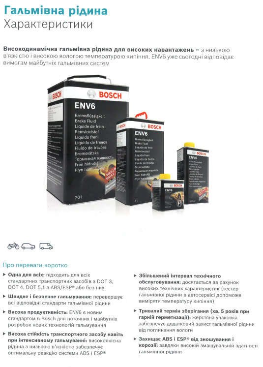 Рідина гальмівна DOT3/DOT4/DOT5.1 (1L) ENV6 (металева каністра)