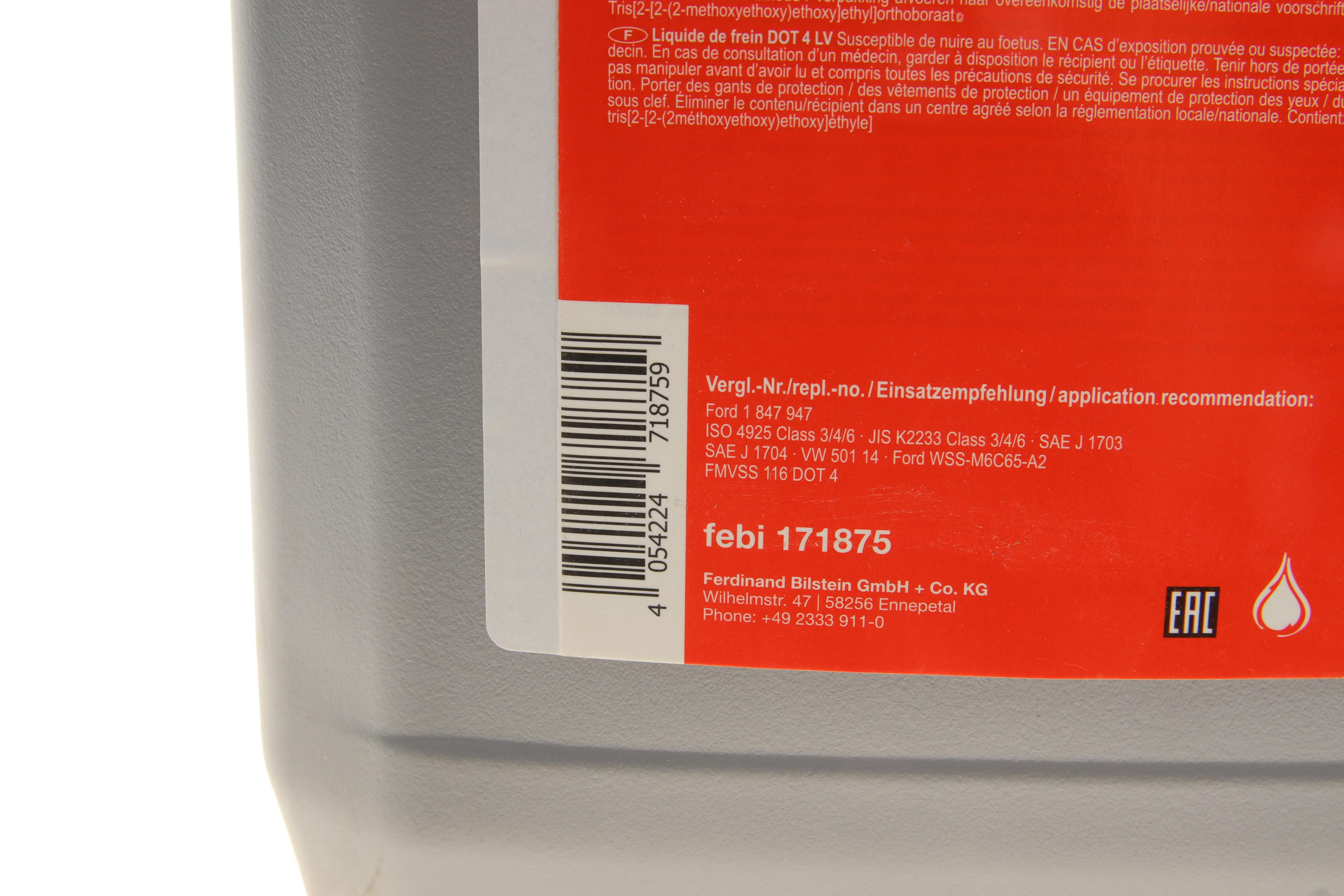 Рідина гальмівна DOT4 LV (4L)