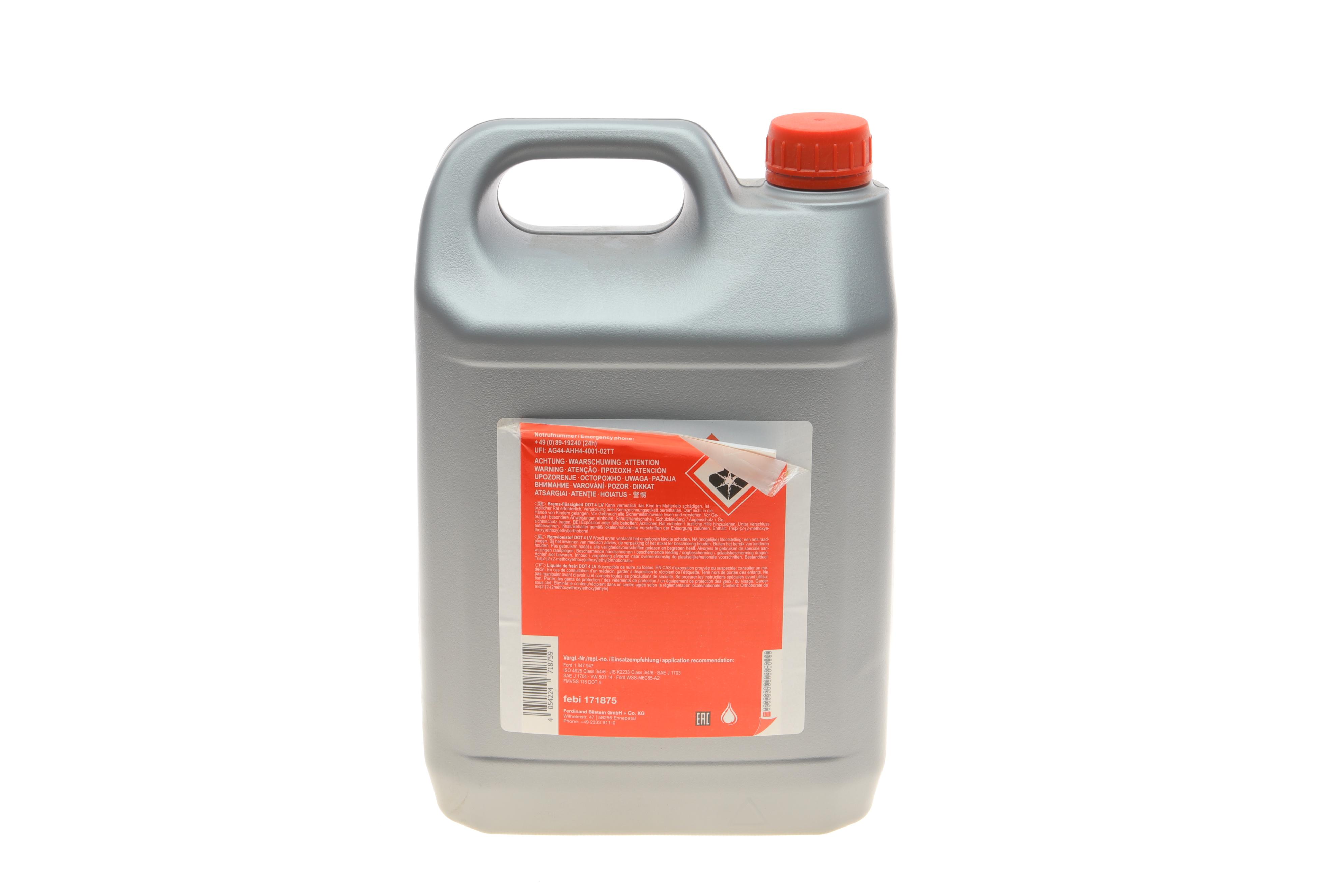Рідина гальмівна DOT4 LV (4L)